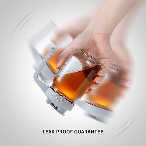 Miniatura 4 de Tarro Mason de boca regular con tapa abatible de plástico reutilizable, sello hermético a prueba de fugas, negro, 2.756 in (tarro no incluido)