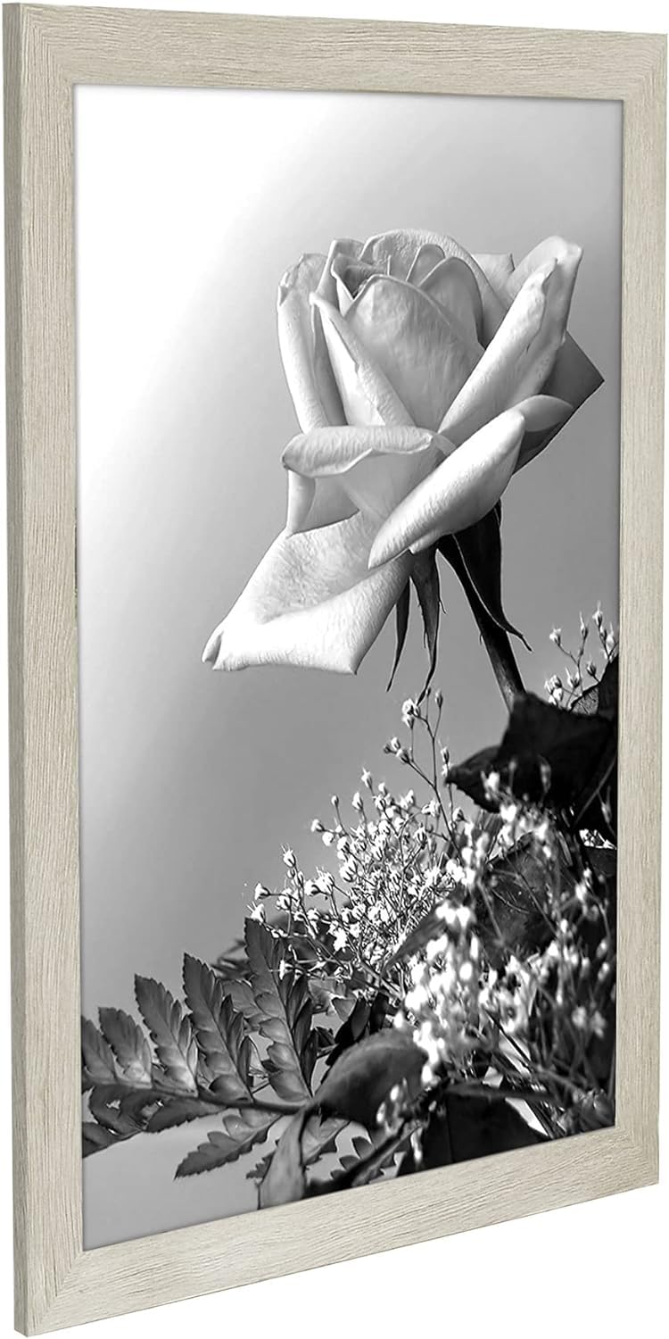 Americanflat Cornice per poster in legno chiaro, 12 x 18 cm, in legno composito con plexiglass lucido, formato orizzontale e verticale da parete con accessori per appendere inclusi