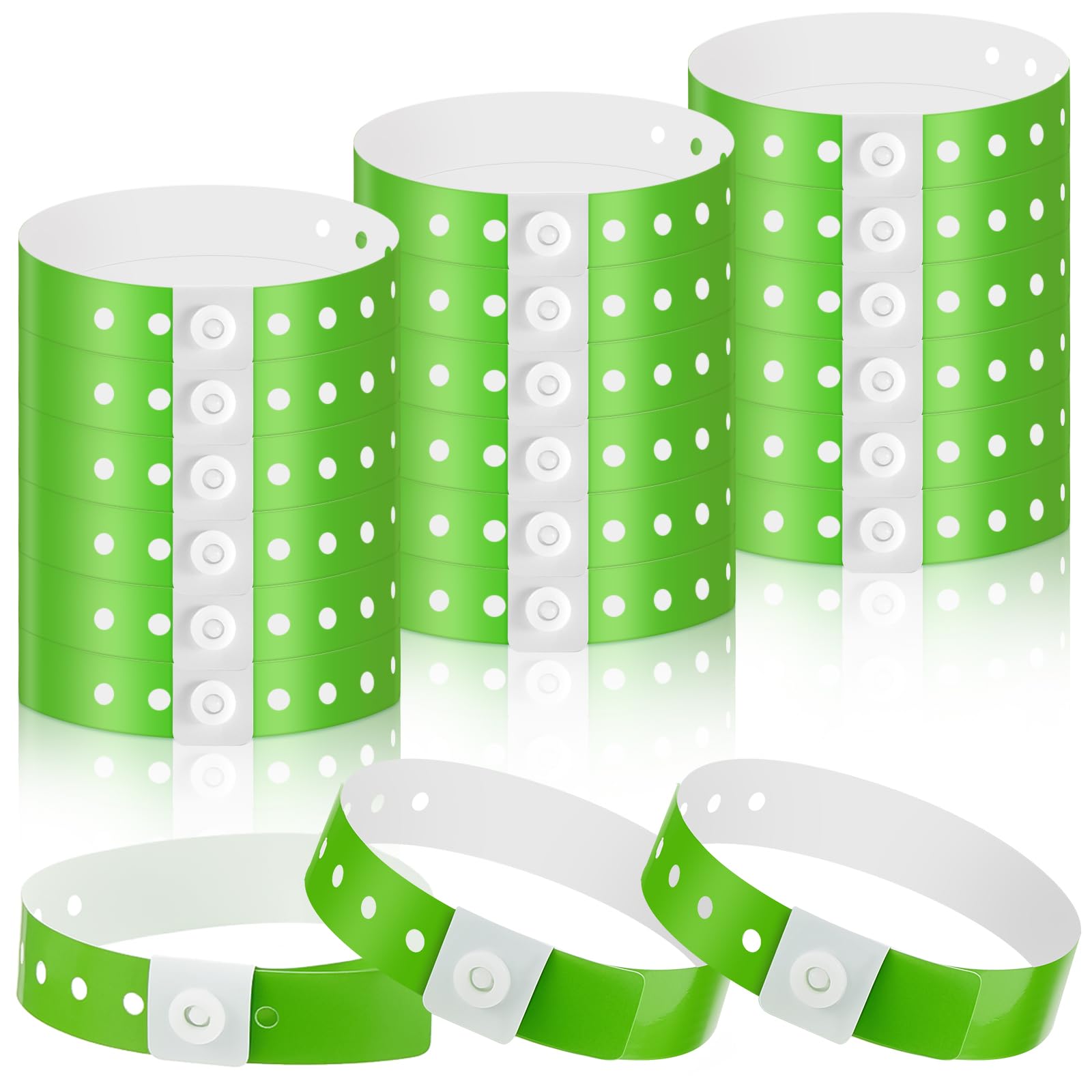 Henoyso 600 Pcs Plastic Wristbands for Events Vinyl,Green — image 1