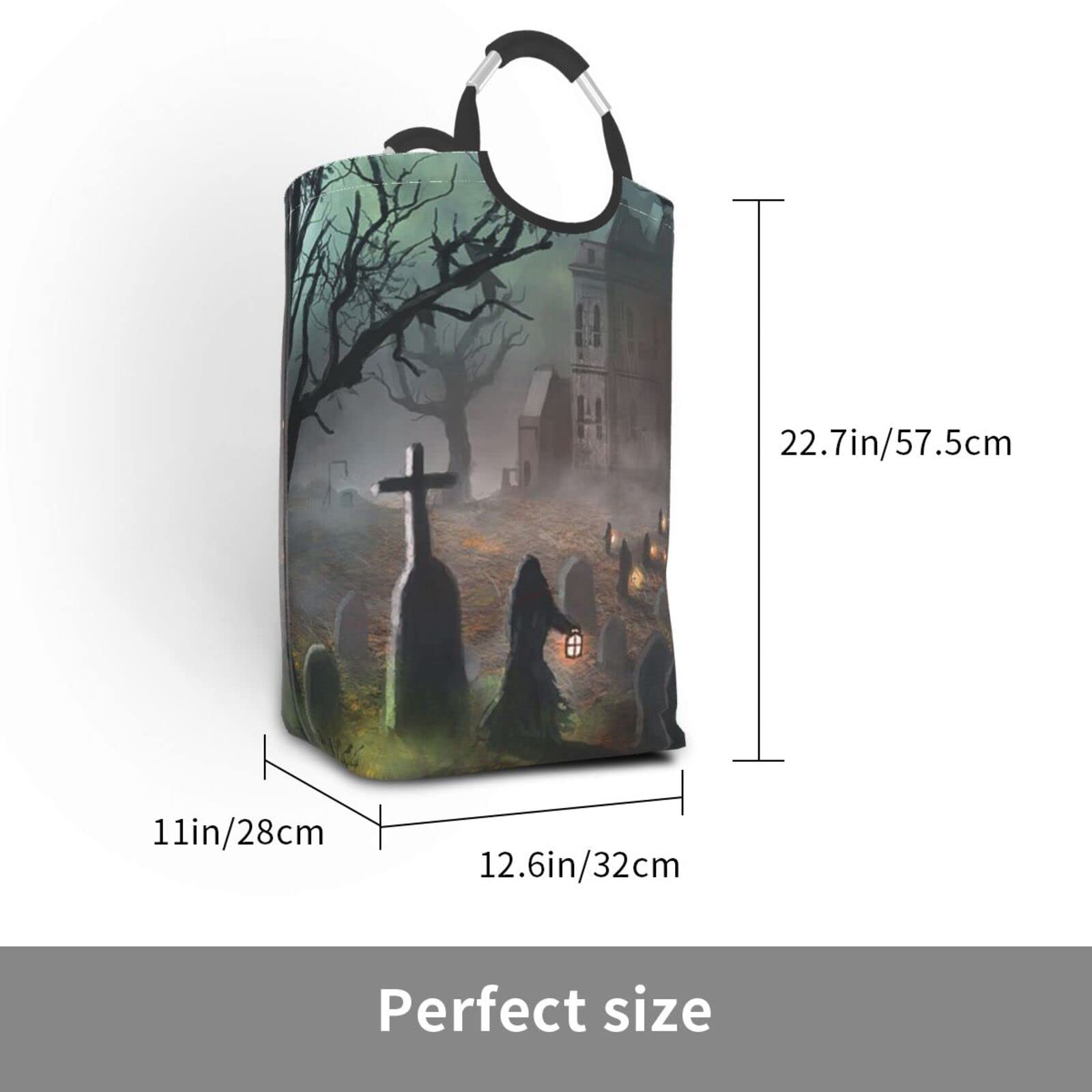Halloween-Geschenkekorb Mit Kürbismuster - Faltbar, Wasserabweisend, Mit Griffen, Für Deko & Aufbewahrung