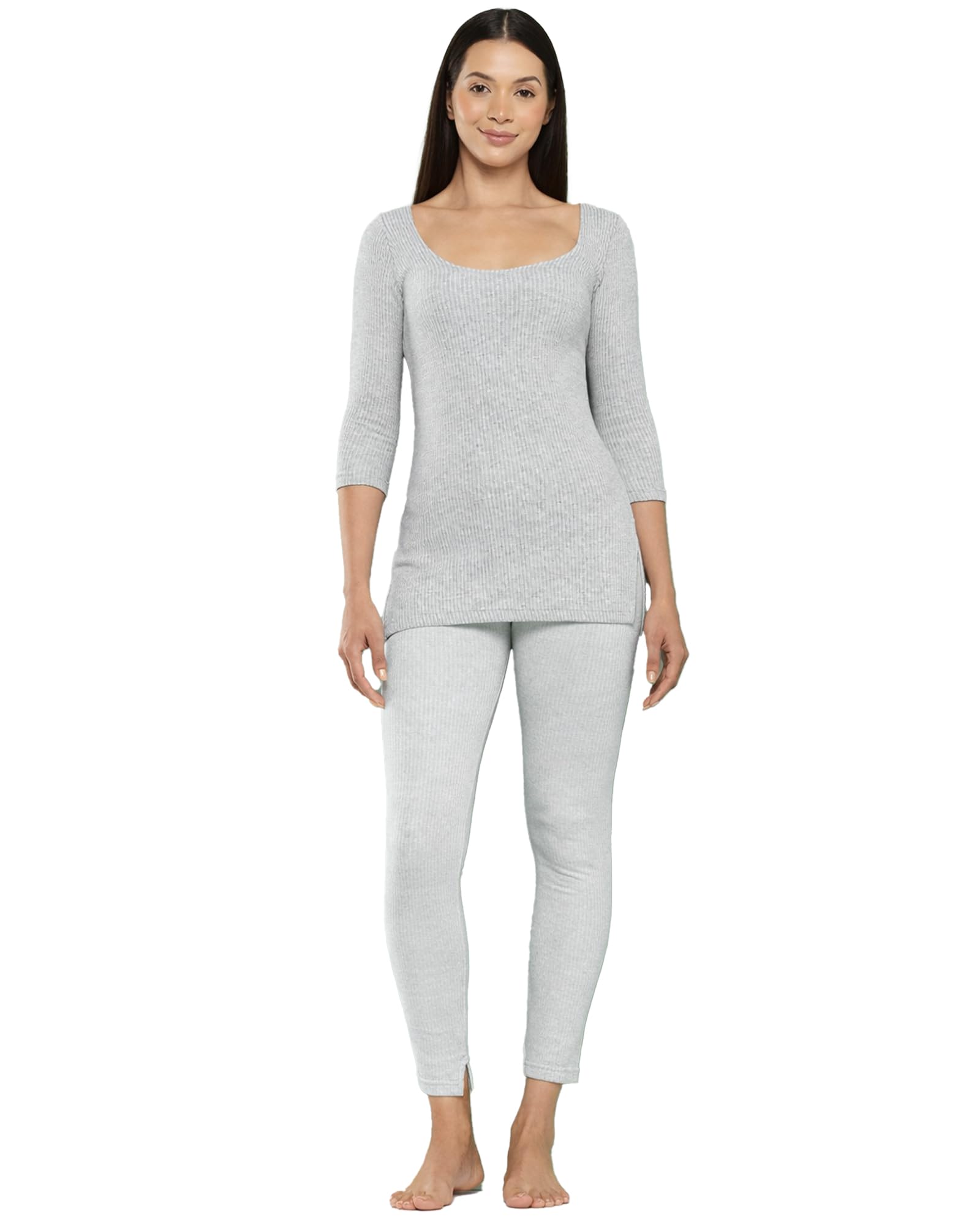Women Black Cotton-Poly Thermal Set-image-26