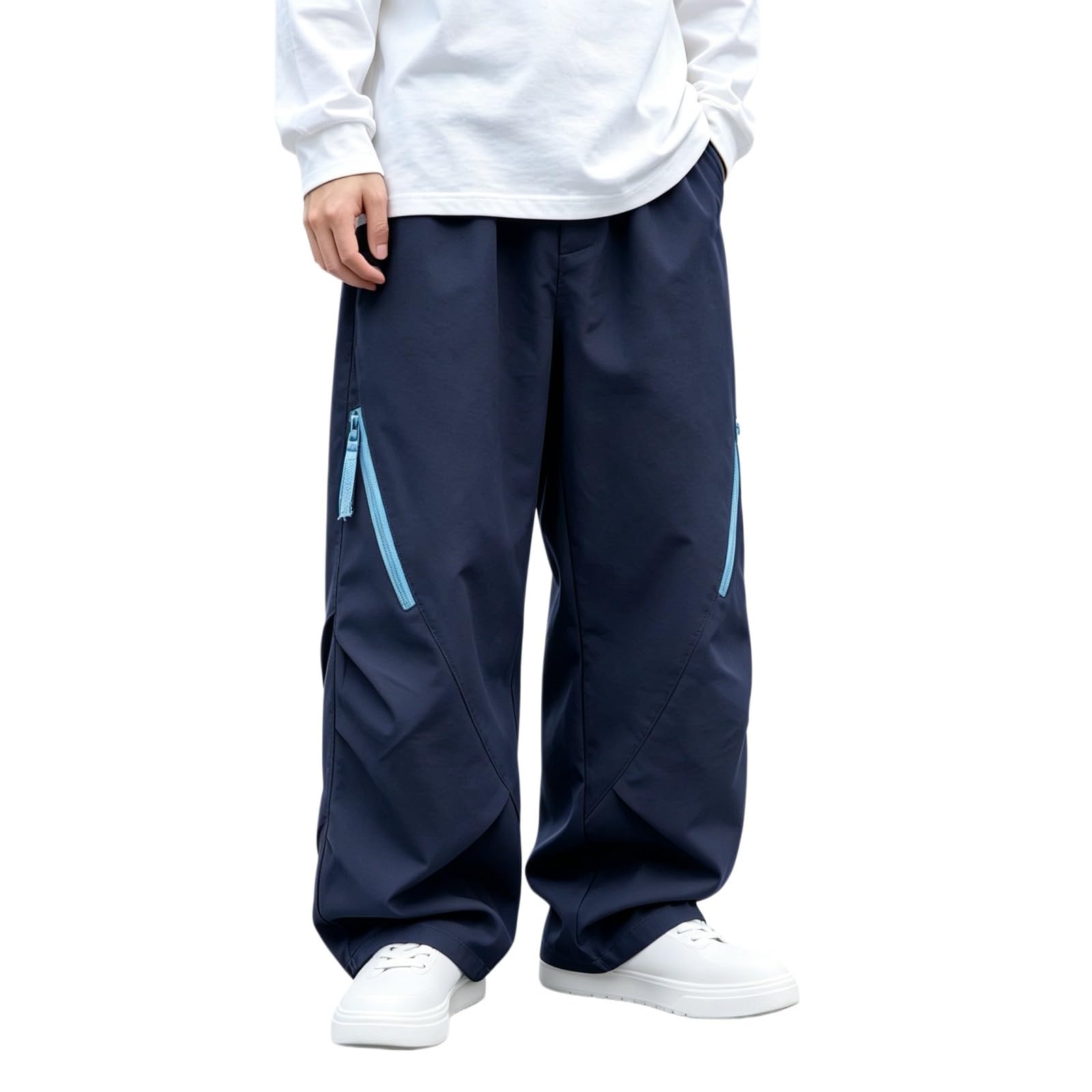 WINWUQB - Pantaloni cargo larghi da ragazzo, stile casual, a gamba larga