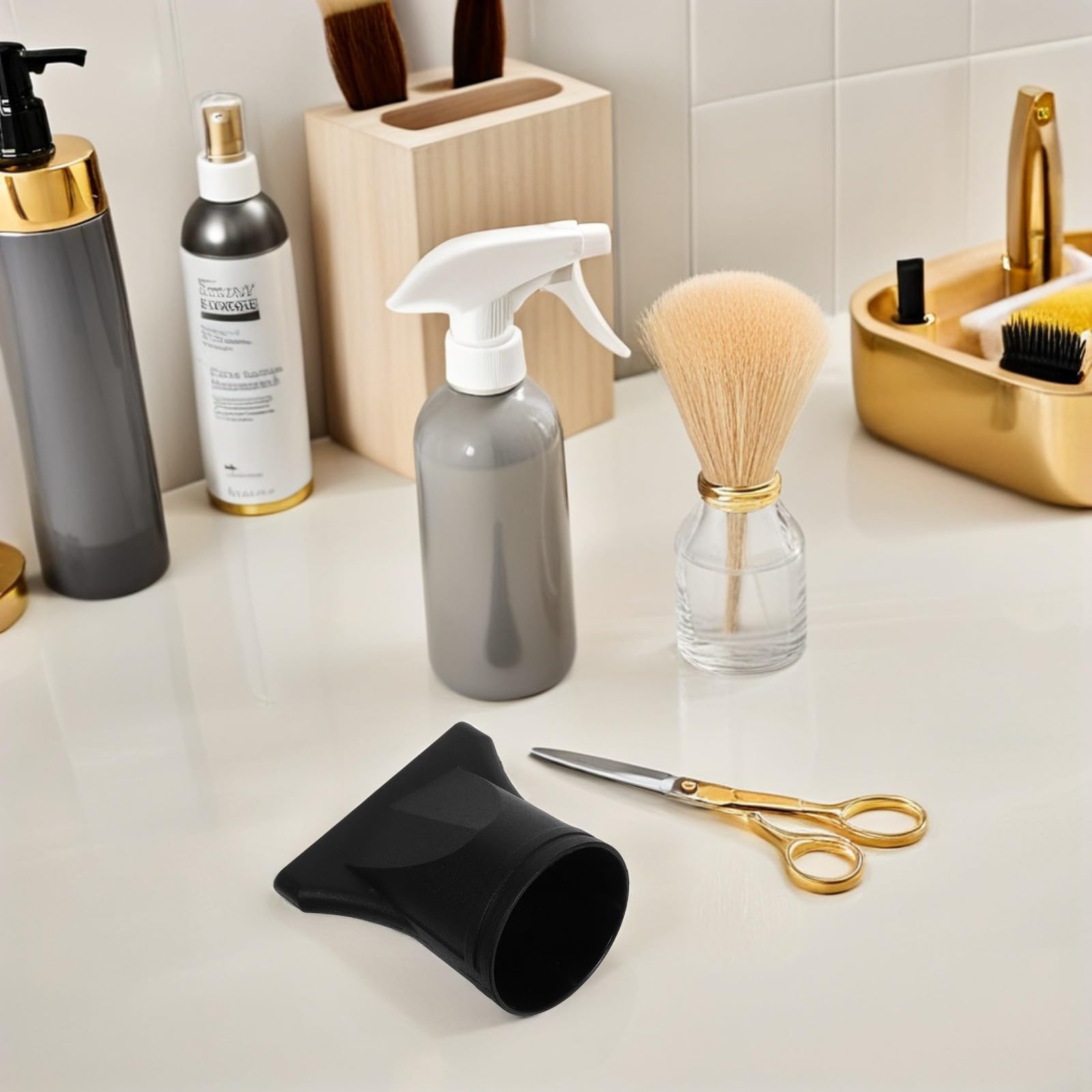 VOSAREA 2 Stück Schwarze Föhndüsen aus Kunststoff mit 44-46mm Universeller Passform und Gleichmäßiger Luftverteilung für Professionelle Salons und Tägliche Haarpflege