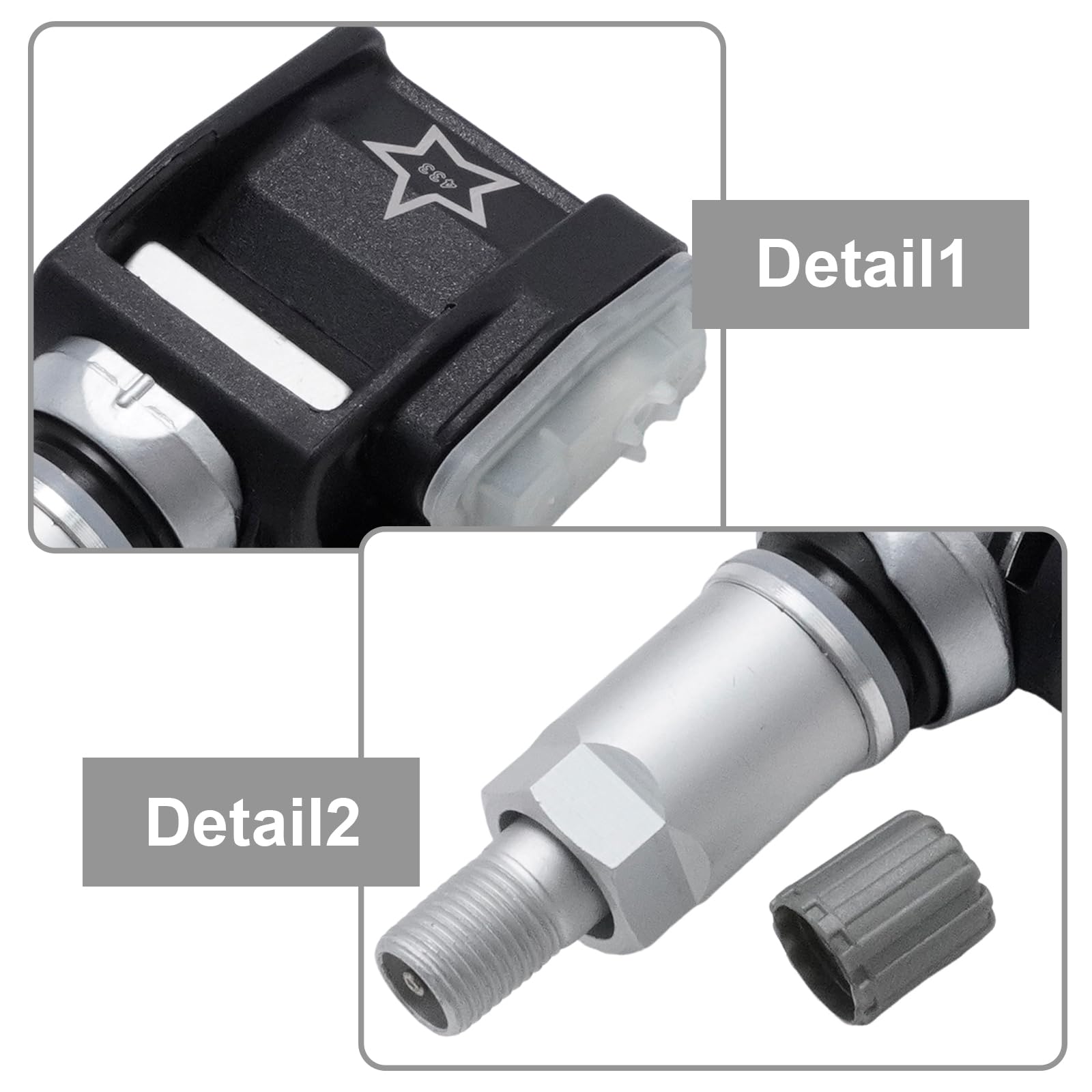 4 Stück A0009052102 Reifendrucksensoren, Ersatz für Mercedes E300GLC AMGW12 TPMS Reifendruckkontrollsystem Reifendruckkontrollsensoren