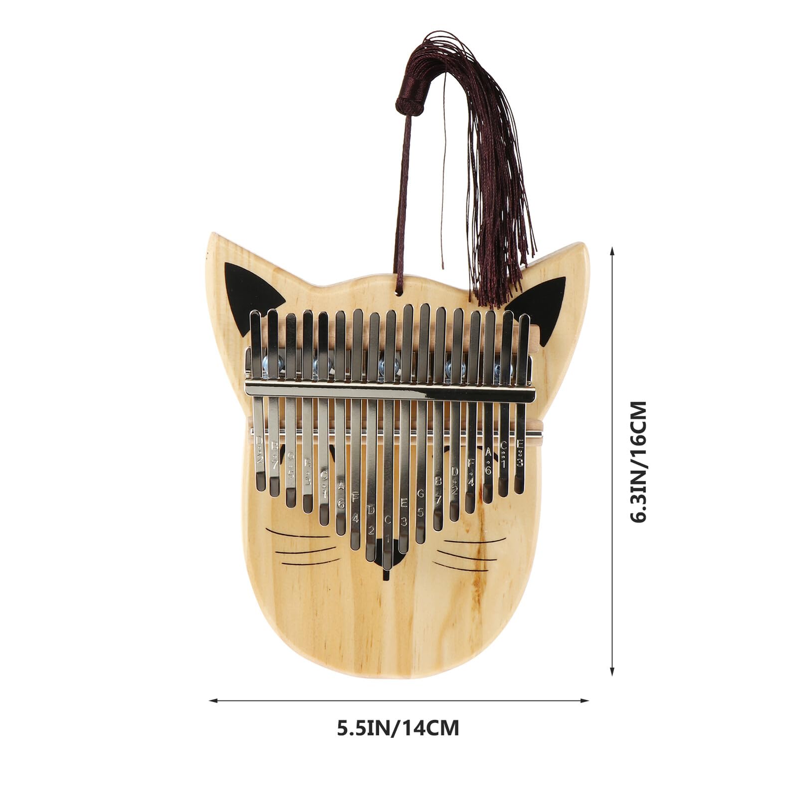 BESPORTBLE Kalimba Daumenklavier Tasten Holz Finger Piano für Anfänger Langlebiges Musikinstrument mit Gebogenen Metalltasten Klarer Klang Sicher und Tragbar für Mädchen Jungen
