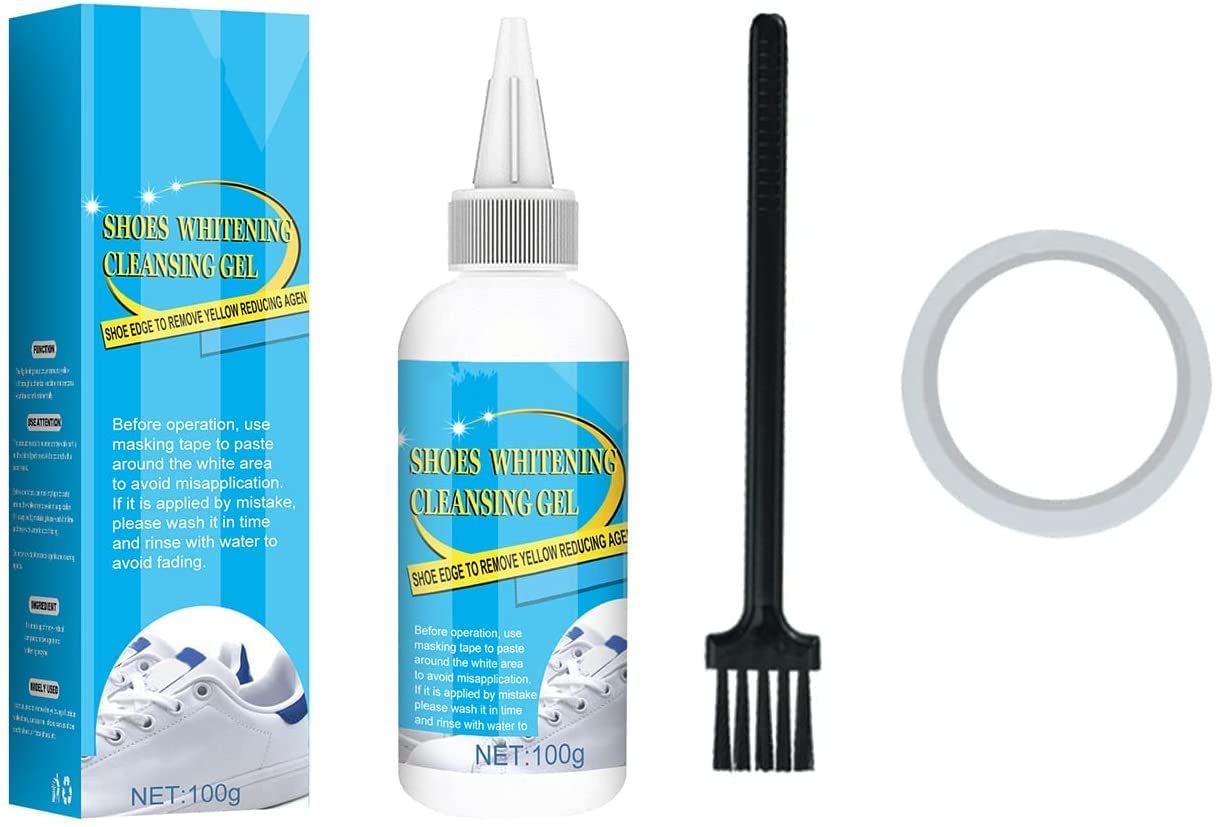 LSARIMOShoes Whitening Cleansing Gel with A Making Tape,Whitening Cleansing Gel For Shoes,Whitening Cleansing Gel Shoes, For All Washable Shoes(100ML)