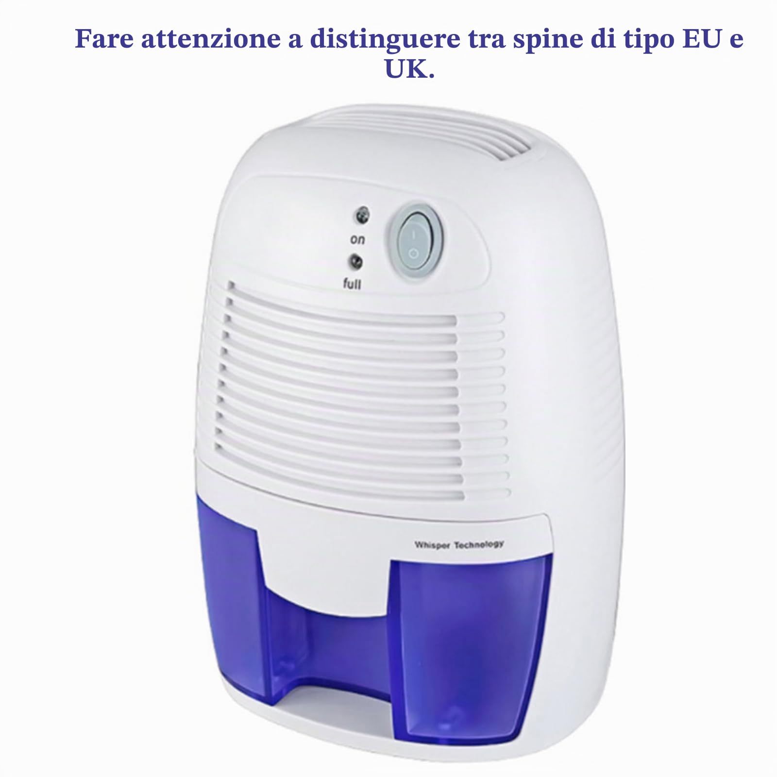 TopHomer Deumidificatore portatile, 500 ml, per casa, auto, ufficio e cantina, antimuffa con tecnologia Peltier ultra silenziosa, per ambienti umidi