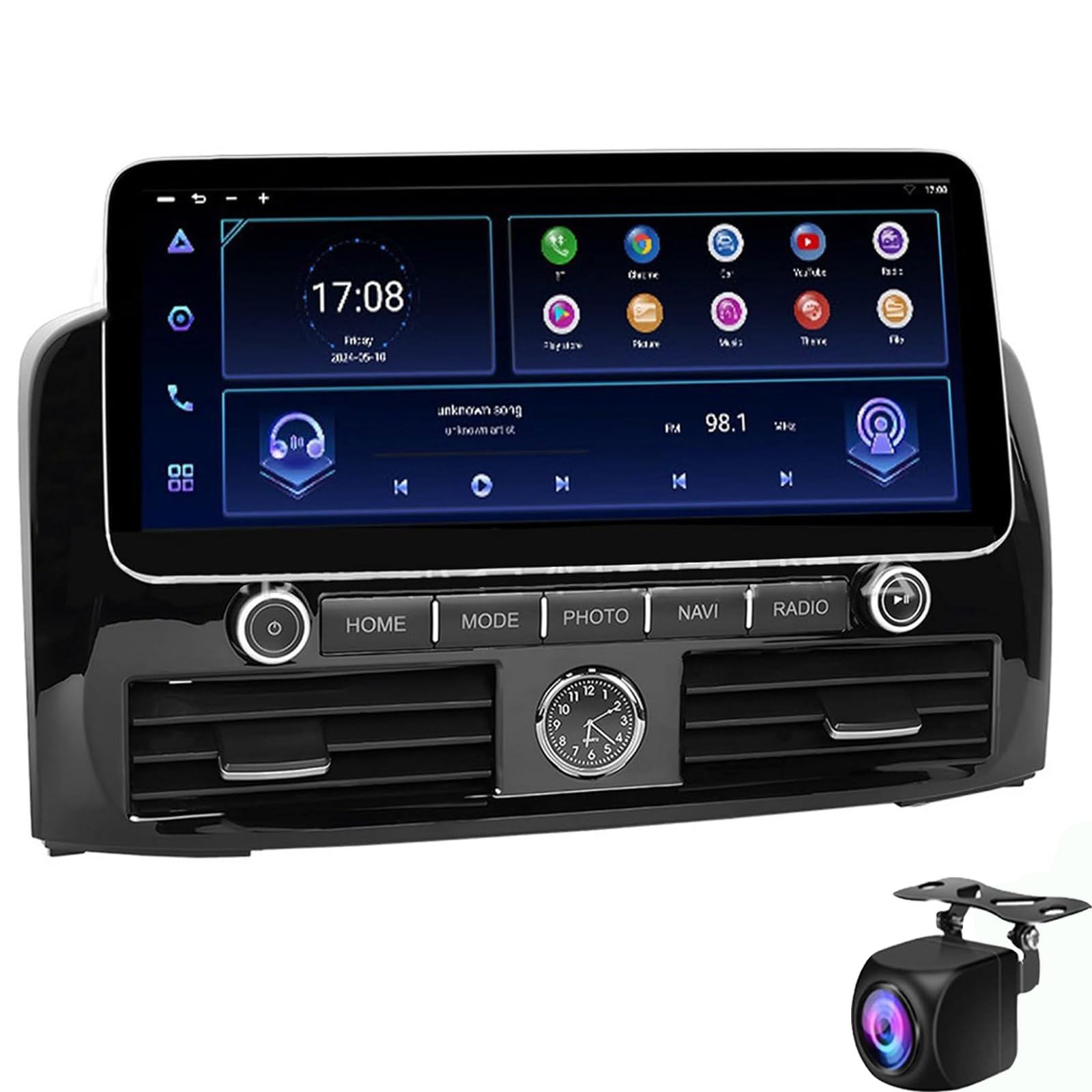 For Lexus GX470 2004 2005 2006 2007 2008 2009 Car Radio Stereo GPS Navigation Built-in Carplay Android Auto 12.3 Inch 1080P Touchscreen Radio USB Mirror Link SWC Splitscreen Rearv(Color:8 Core 8+128G)