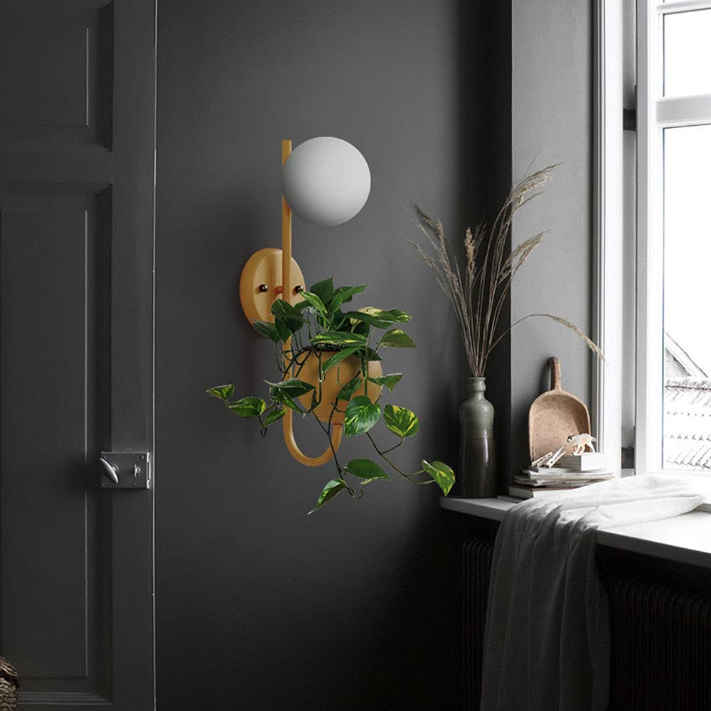 Lampy ścienne, geometryczna lampa ścienna, biała szklana kula klosz lampa ścienna z pojemnikiem do przechowywania, nowoczesne lampy naścienne do salonu gabinetu schodów sypialni lampki