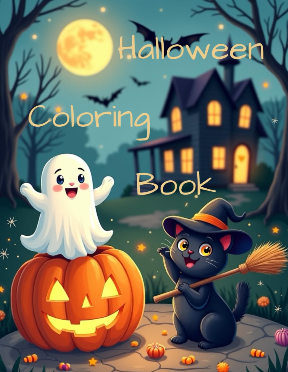 Halloween Colouring Book for Kids Ages 4-8: Fun and Friendly Pages with Pumpkins, Ghosts, Witches, Bats, and More!: part 1