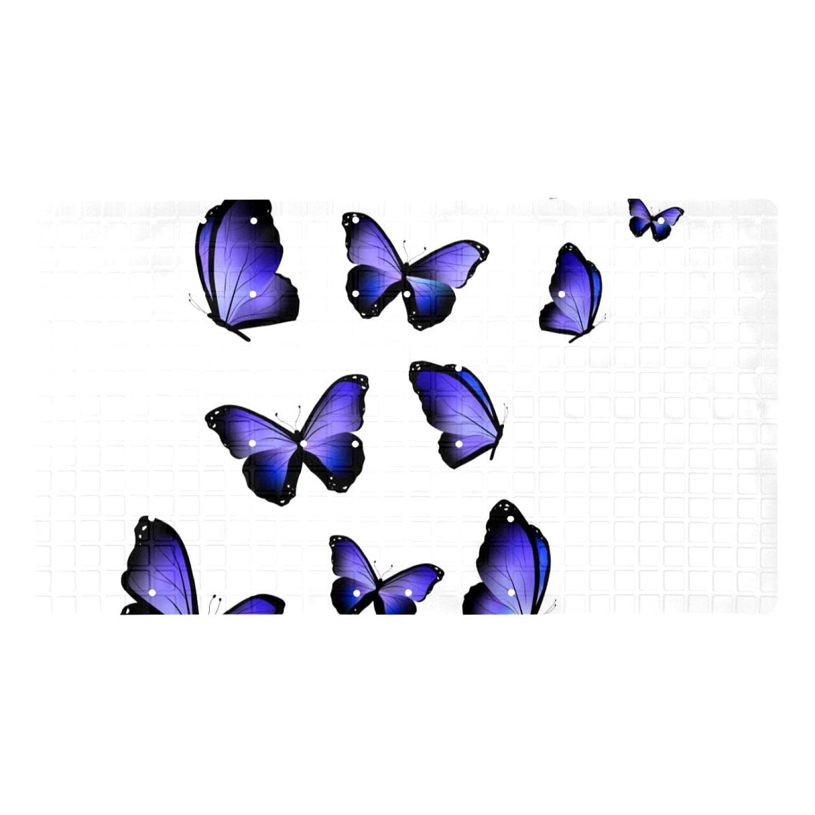 Tapis de bain doux violet à évacuation d'eau rapide et ventouses de sécurité