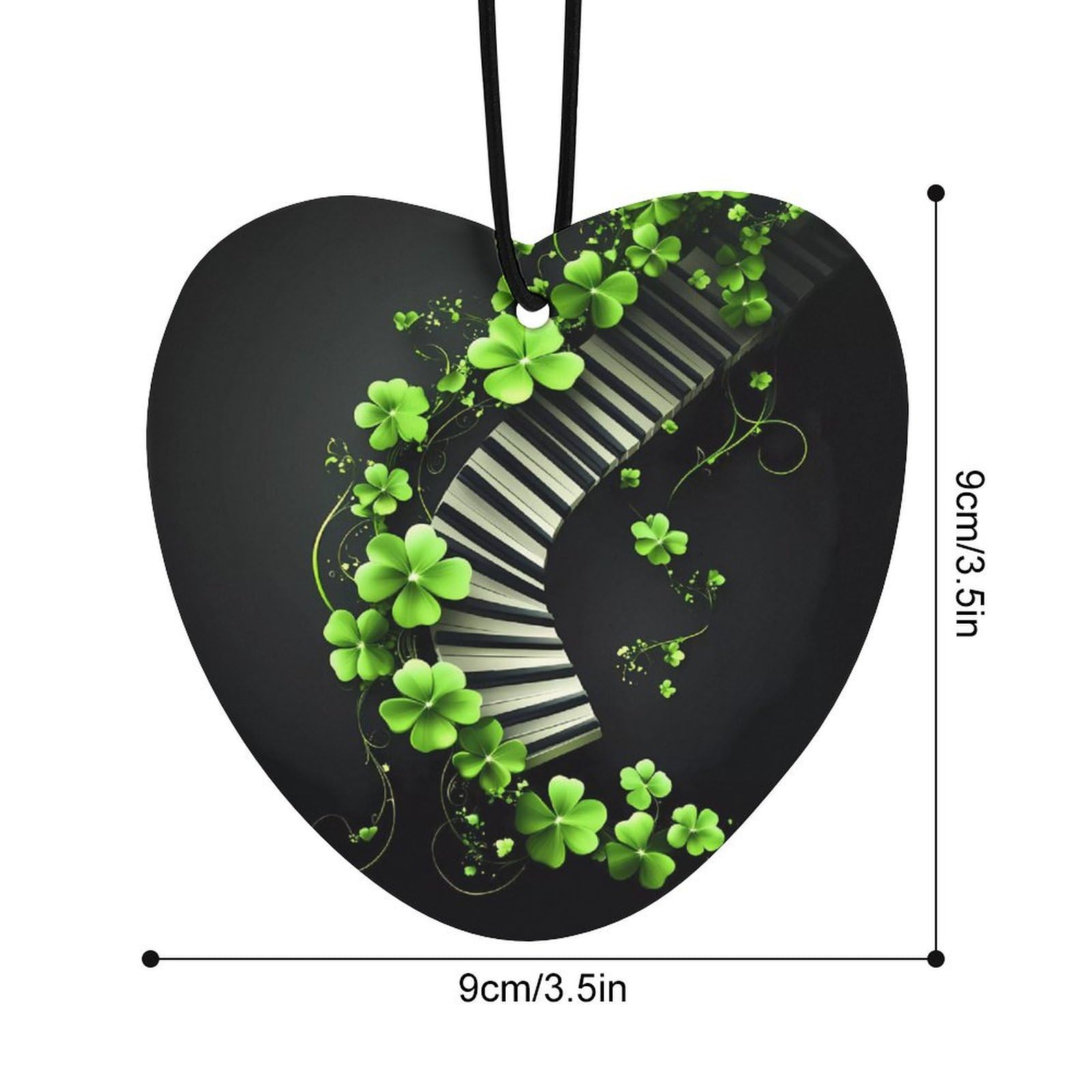 St. Patrick's Green Leaves Piano Car Air Freshener Hanging Aromatherapy Tablets for Car Accessories Love form