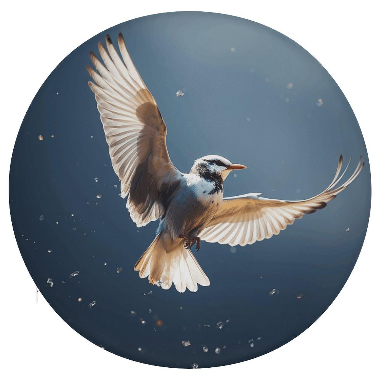 Wsoihfec Style Bird Migration Seat Cushion Round Chair Pad