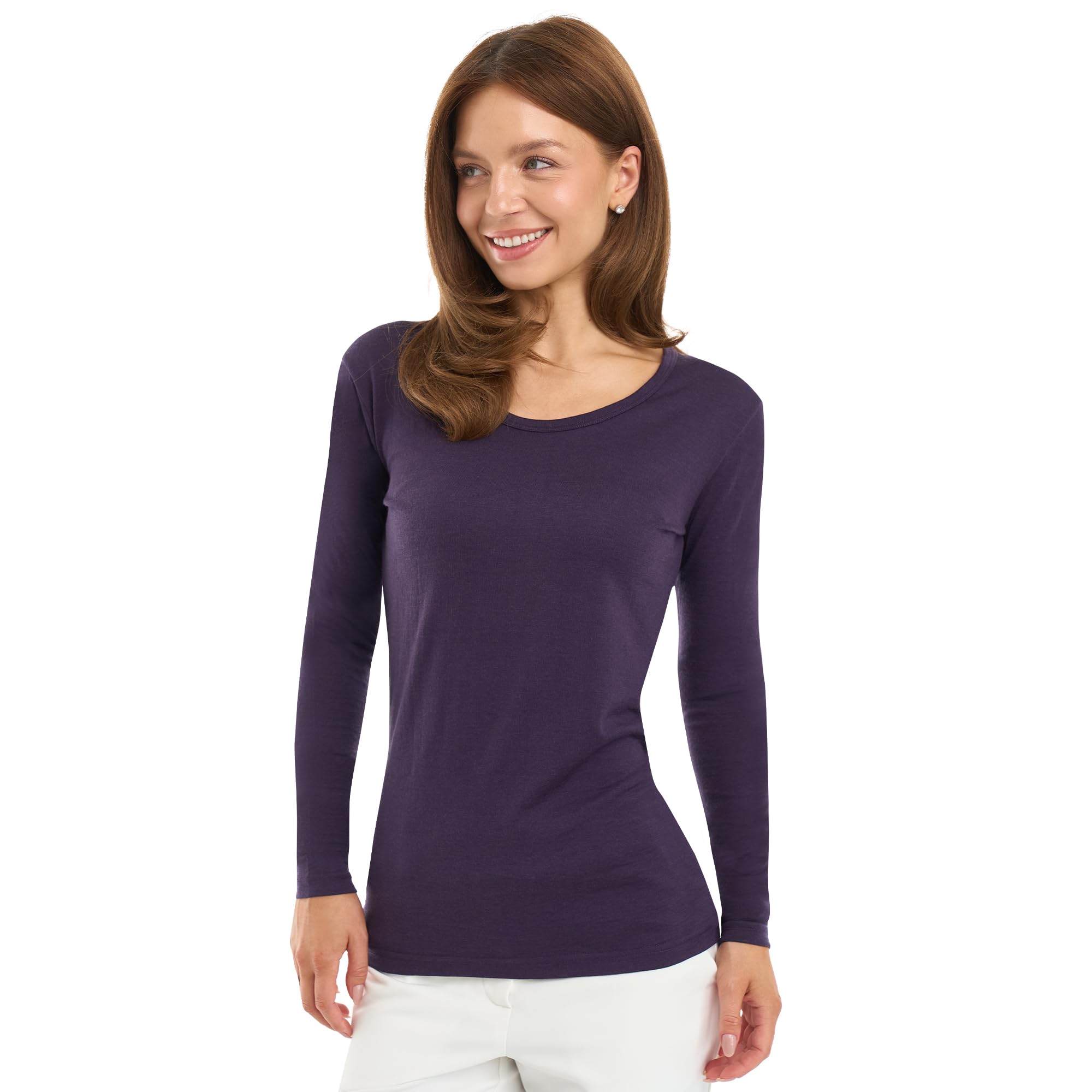 100% Merino Wool Base Layer Women - Thermal Merino Wool Shirt Women