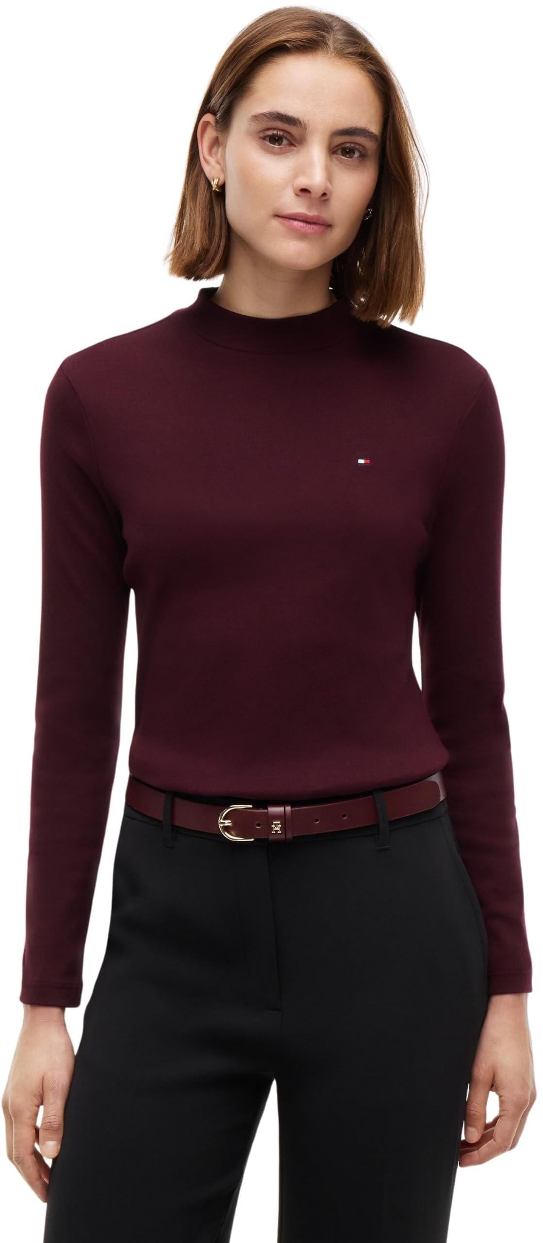 Tommy Hilfiger Damen Langarmshirt Slim Cody Mock-Neck