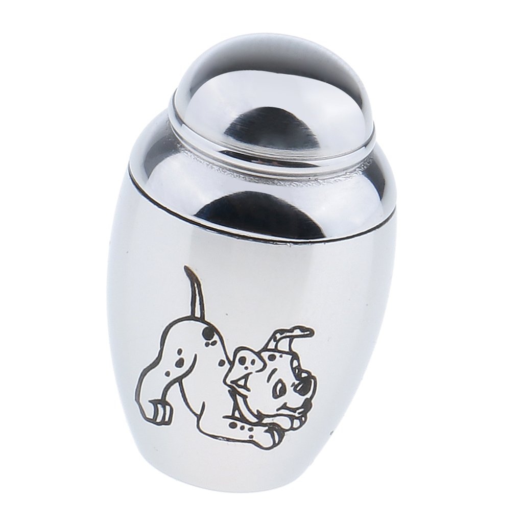 sharprepublic Metal Mini Cremation Urn Pot - Cremation Urn Pendant Charms Keepsake Ashes Container - Dog, as described