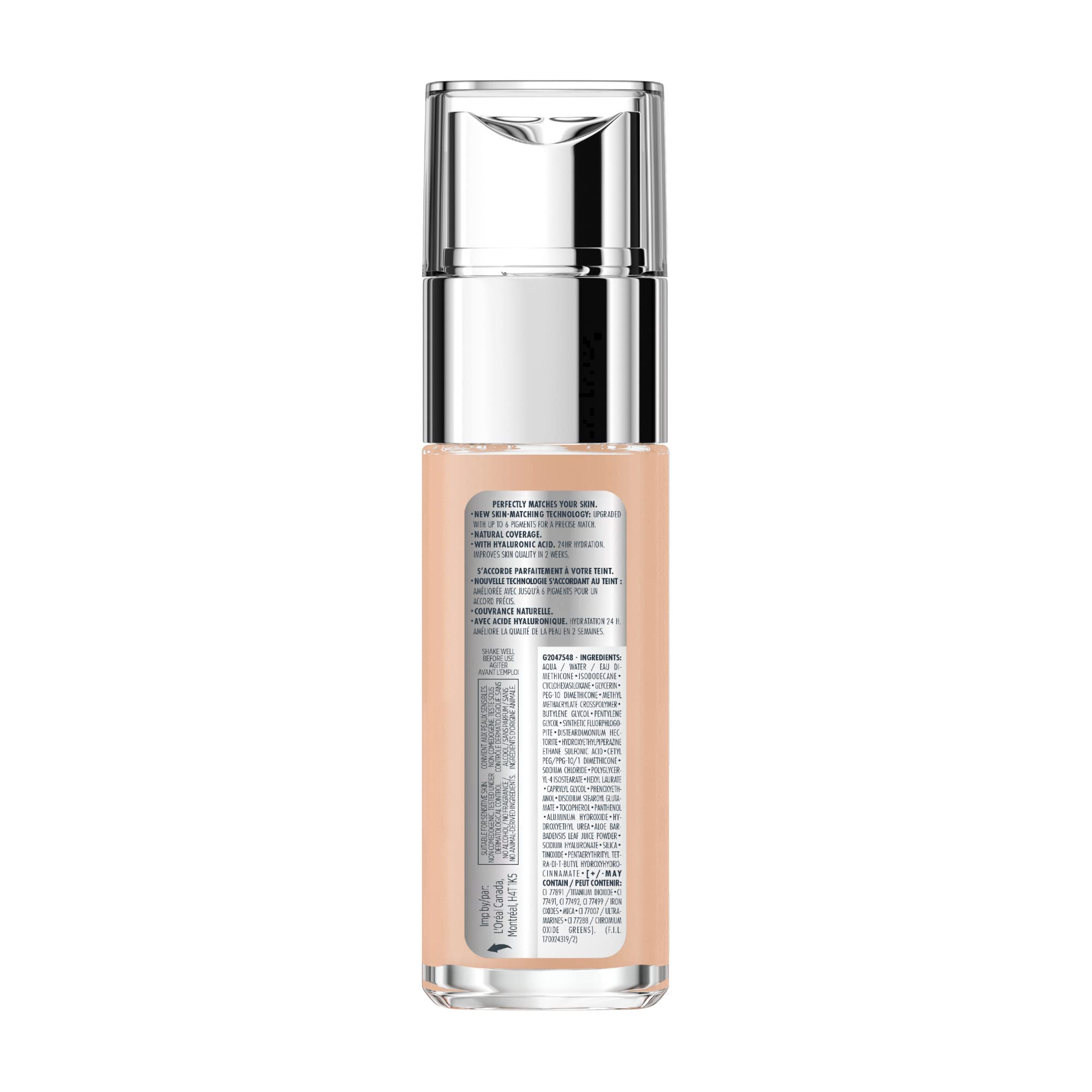 L'Oreal Paris L'Oreal Paris True Match Super-Blendable Liquid Foundation, Skincare Infused with Moisturizing Cream & Hyaluronic Acid, 30 ml, Shade: 2N Vanilla in use