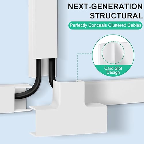 Miniatura 3 de Kit de ocultador de cable, 113.6 pulgadas, cubierta de cable para cables en la pared, cubiertas de alambre para cables en la pared, ocultador de