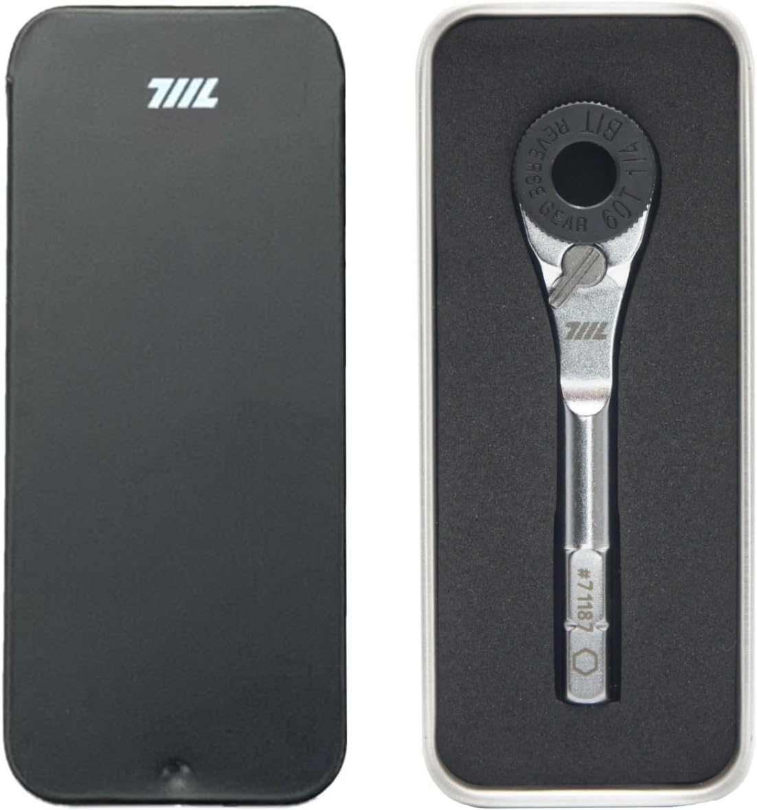 711L Hex End EDC Ratchet Wrench - Accessary for Multitools with 1/4" Hex Bits Adapters - Compatible with 1/4 Inch Socket Extensions