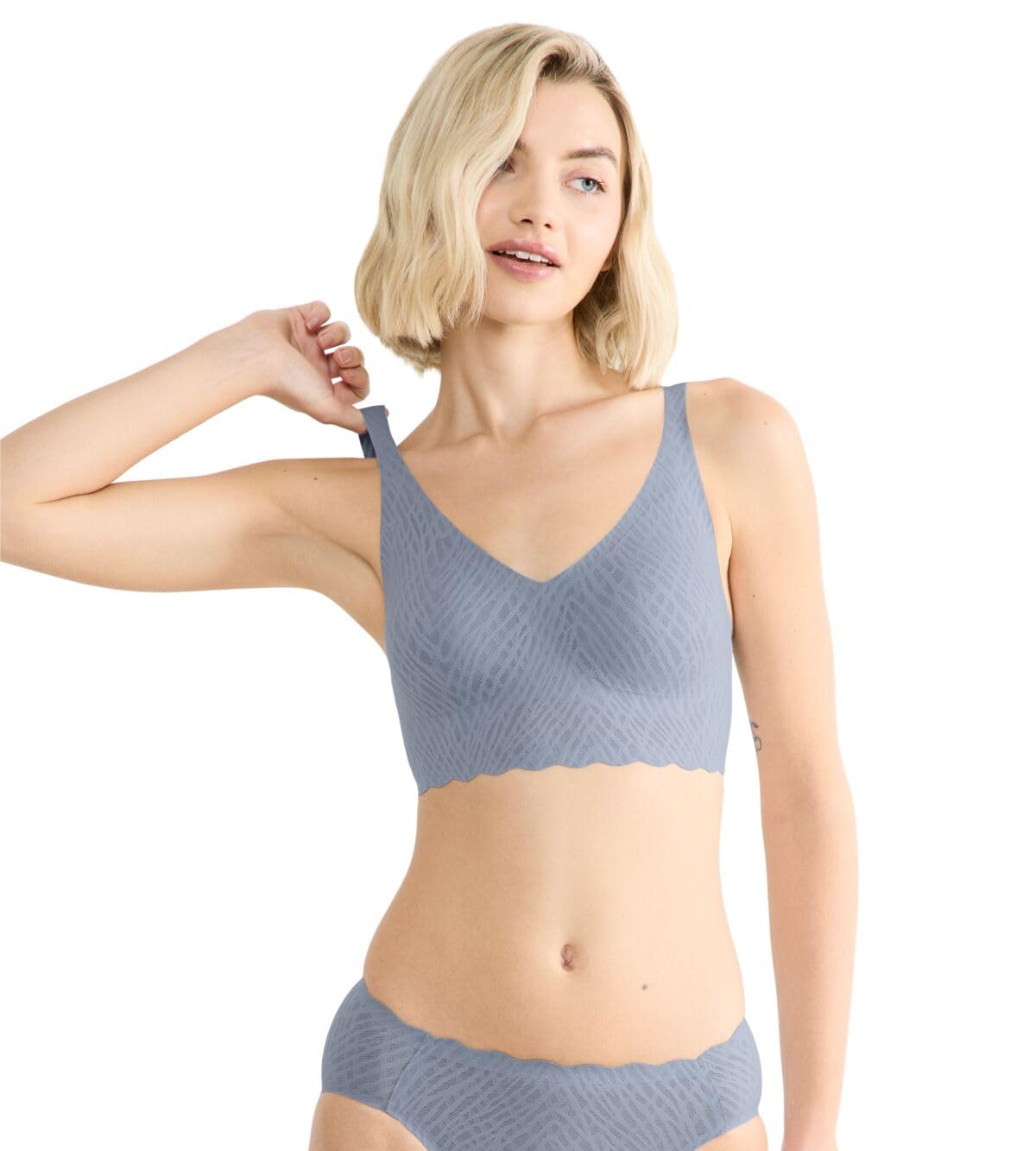 sloggi Damen Zero Feel Bliss Soft Bra, Bluish Gray, XL Große Größen EU