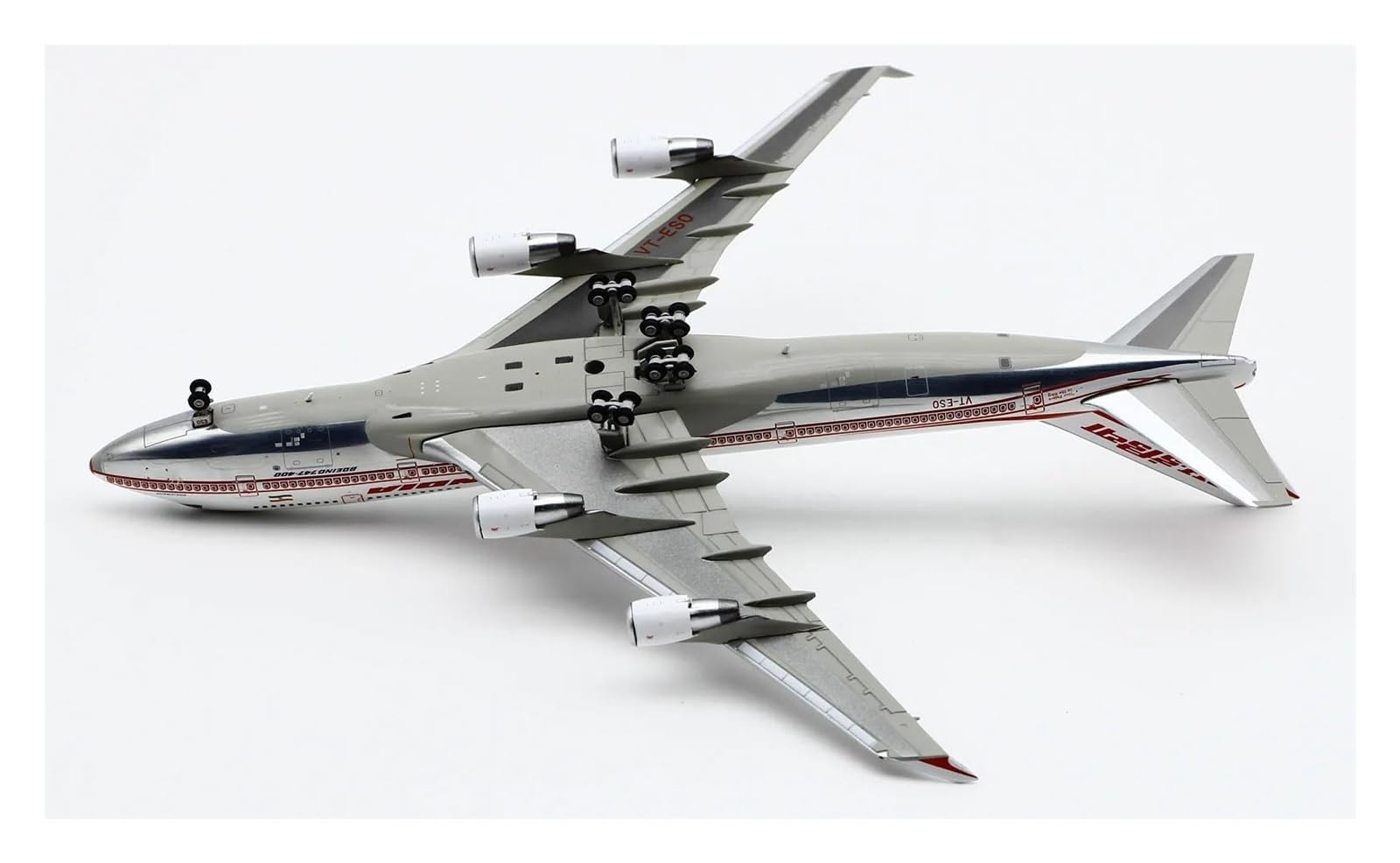CLMJHG Modelo Irplane Avión de Juguete Modelo XX40033 alas 1:400 Air India Pulido Boeing B747-400 Modelo de avión Fundido a presión VT-ESO con Soporte