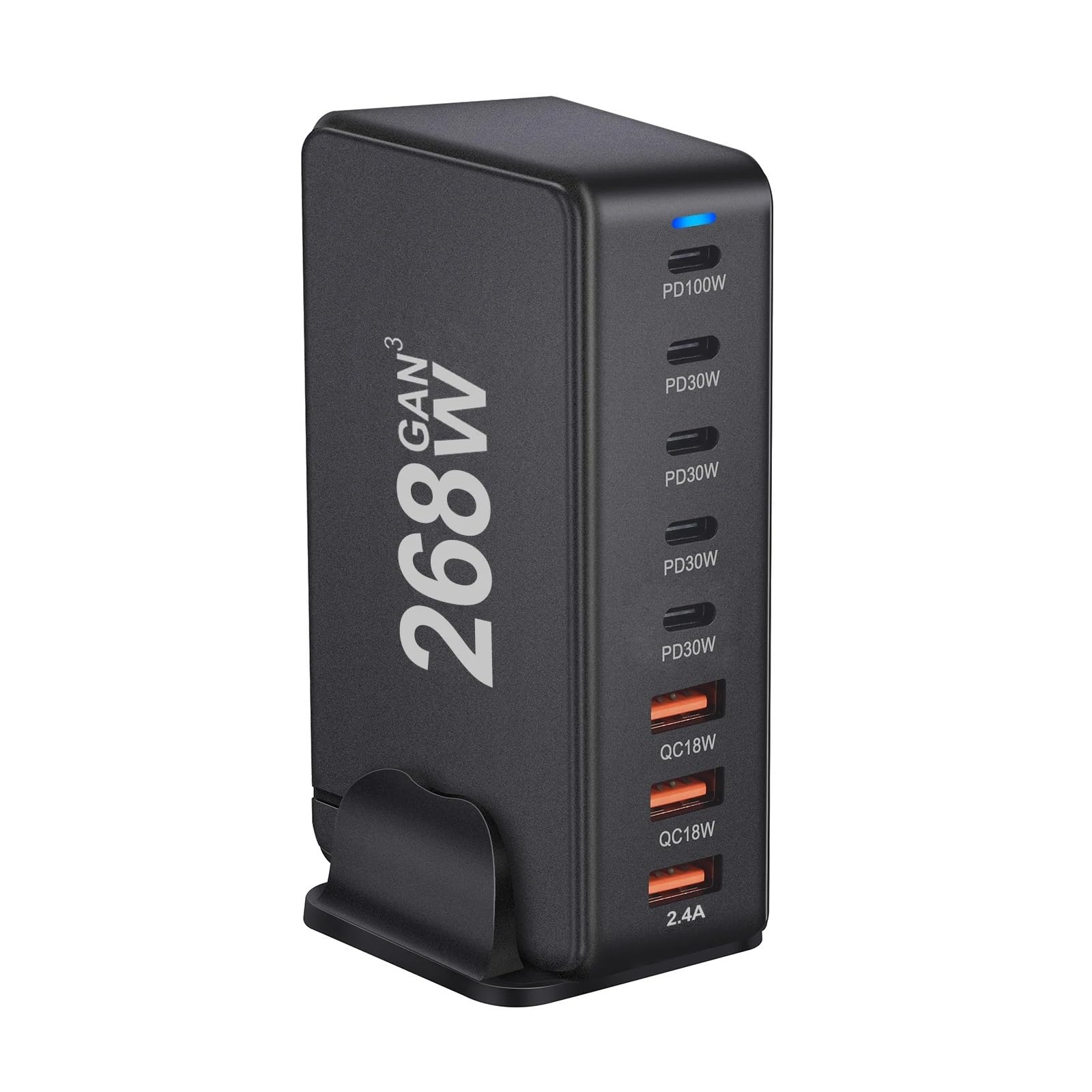 Ładowarka Biurkowa 268 W 8-portowa USB PD Szybkie Ładowanie 3.0 Szybka Typu C Przenośna
