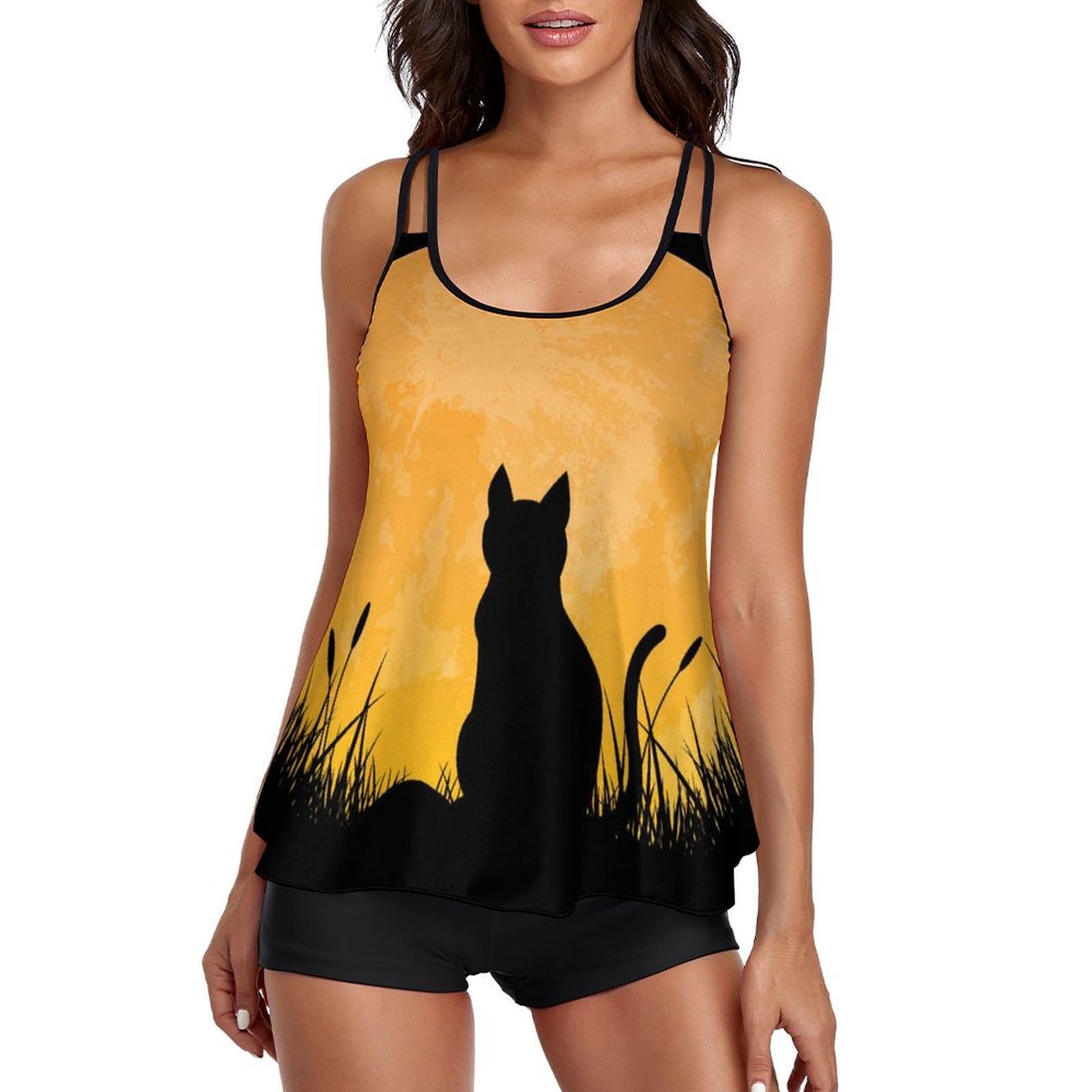 Maillot de bain tankini pour silhouette galbée avec shorty et robe de plage - 8