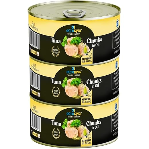 Octoking Light Meat Tuna Chunks in Oil 185g