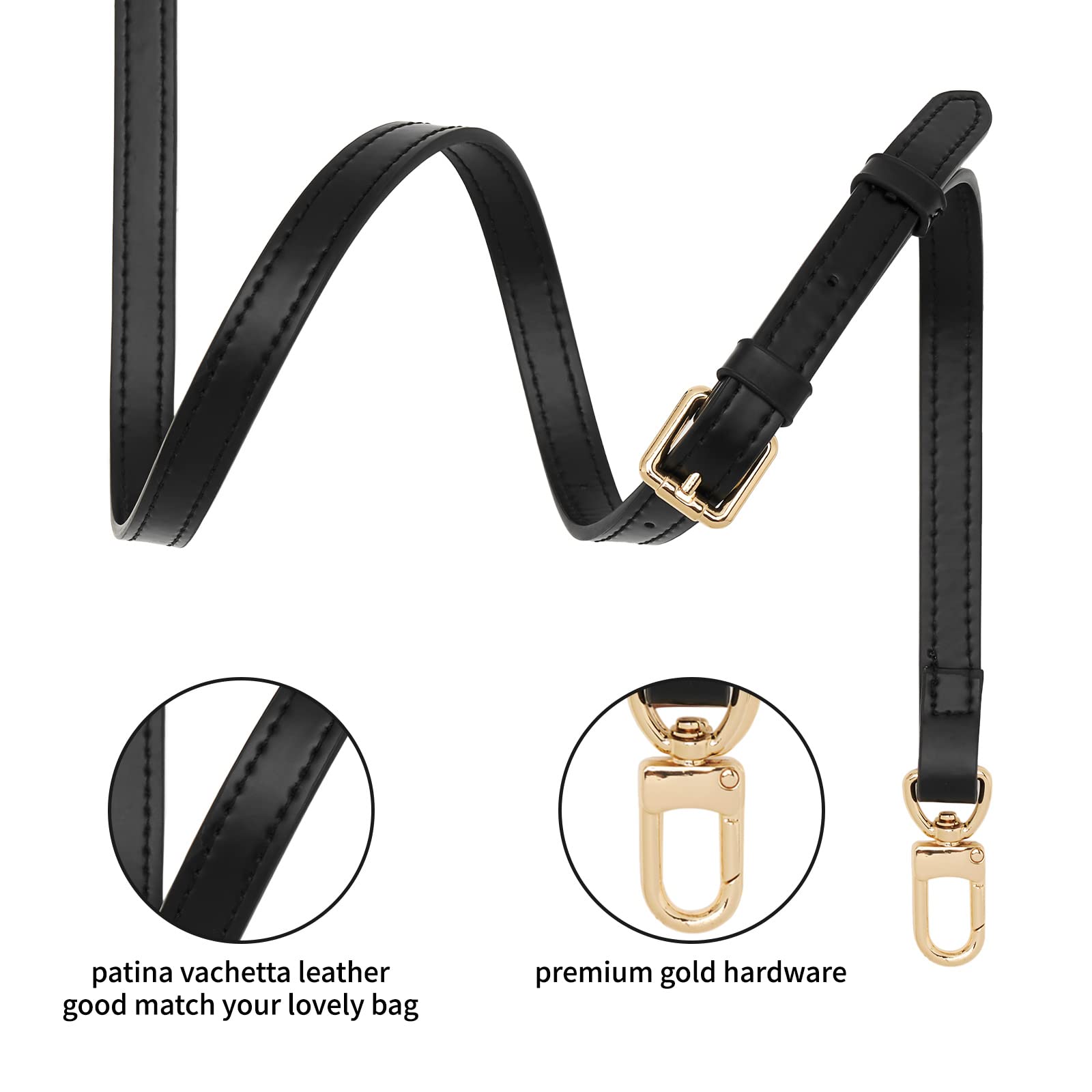 Jiesinlov Vachetta Cinghie di ricambio in pelle per borsa Neverfull