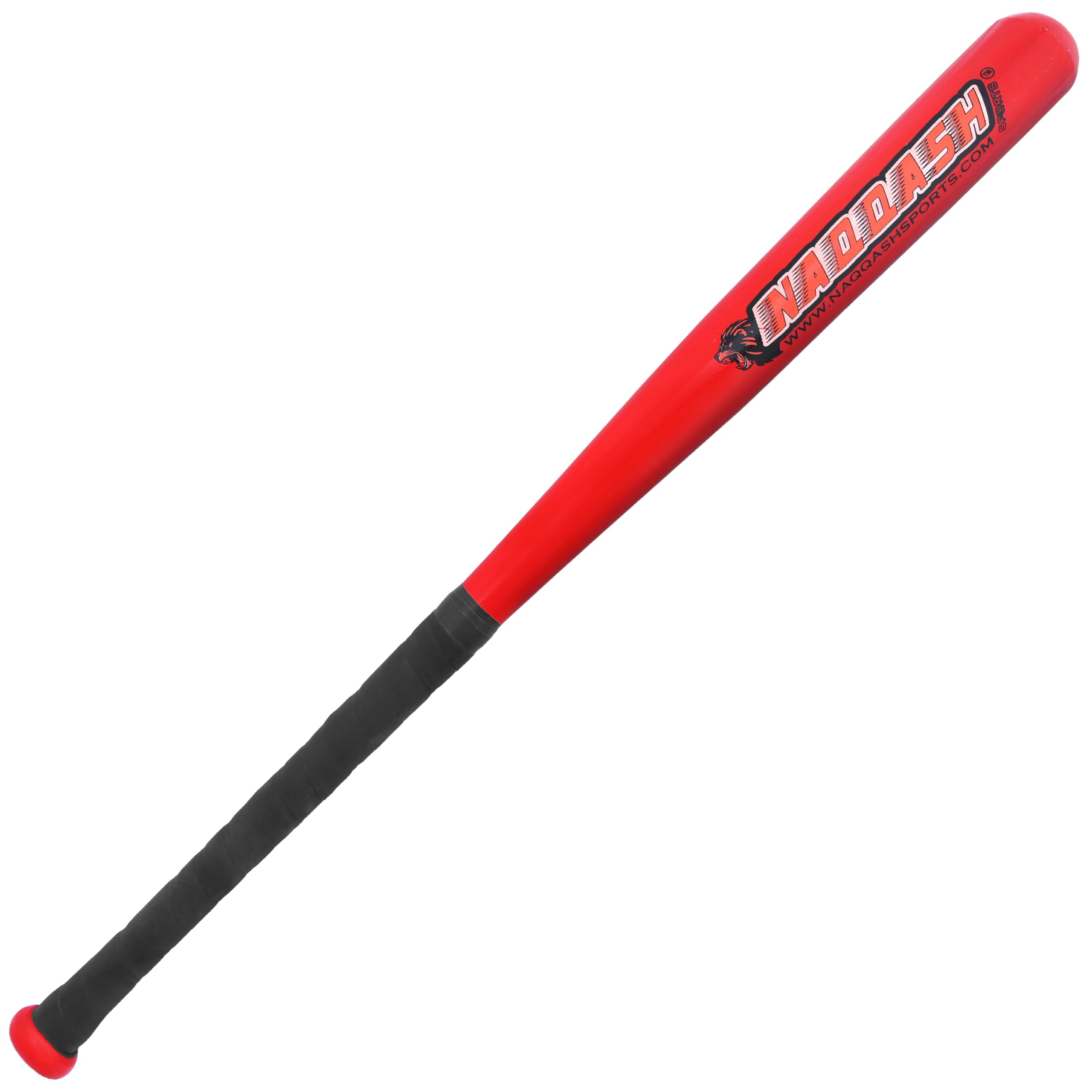 34 Inch Self Defense Baseball Bat Red Barrel & Black Grip Beech Wood/Poplar Wood/Solidwood for Youth & Adult 20 oz & Barrel 2.25 Inches/only for Self Defense & Home Defense by Naqqash Sports