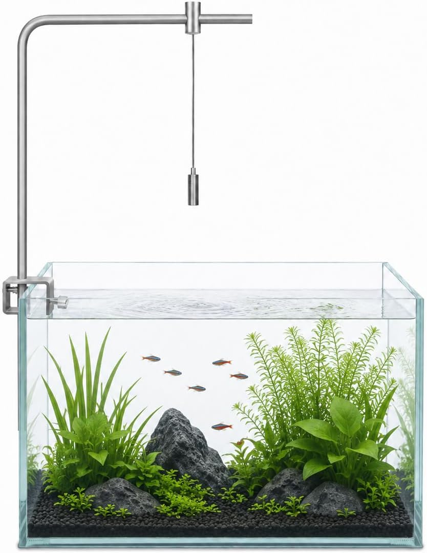 Aluminum Aquarium LED Light Mounting Kit, Fish Tank LED Stand Kit, Adjustable Fish Tank Light Rack for Freshwater & Saltwater Rimless Tanks, 20 * 40 cm/7.87 * 15.75in