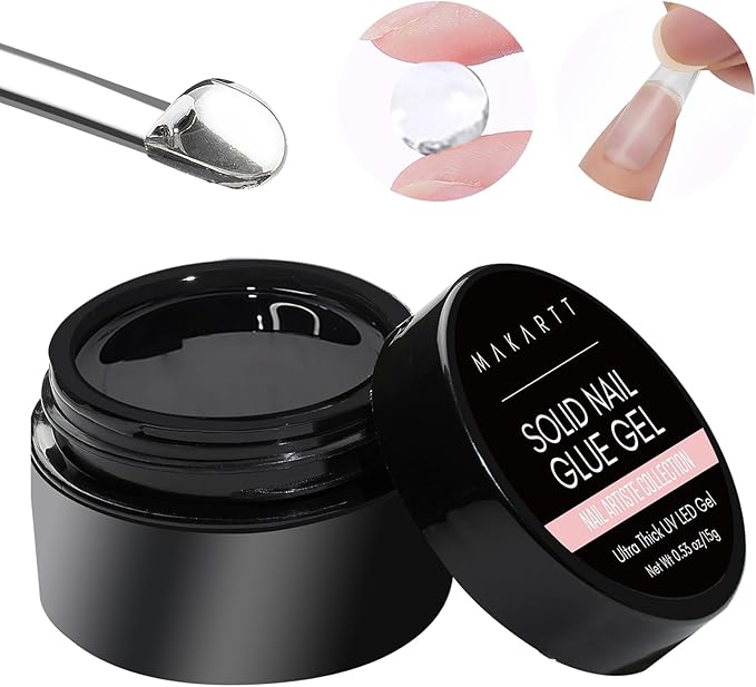 Makartt Solid Nail Glue Gel,15g Super Strong Nail Glue for Press On Nails,UV Gel Nail Glue Nail
