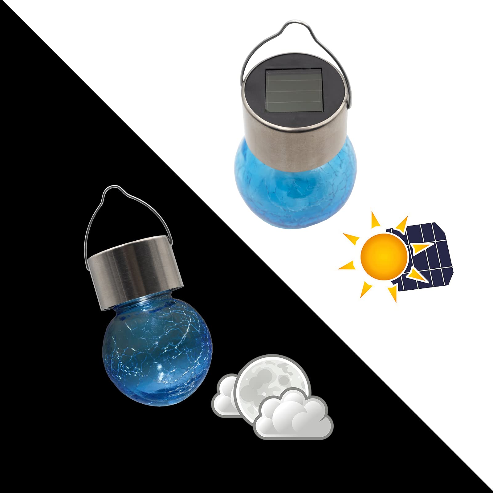 DRULINE 6er Set Solar-Hängeleuchten Für Garten & Balkon – Bunte LED-Lichter, Wetterfest