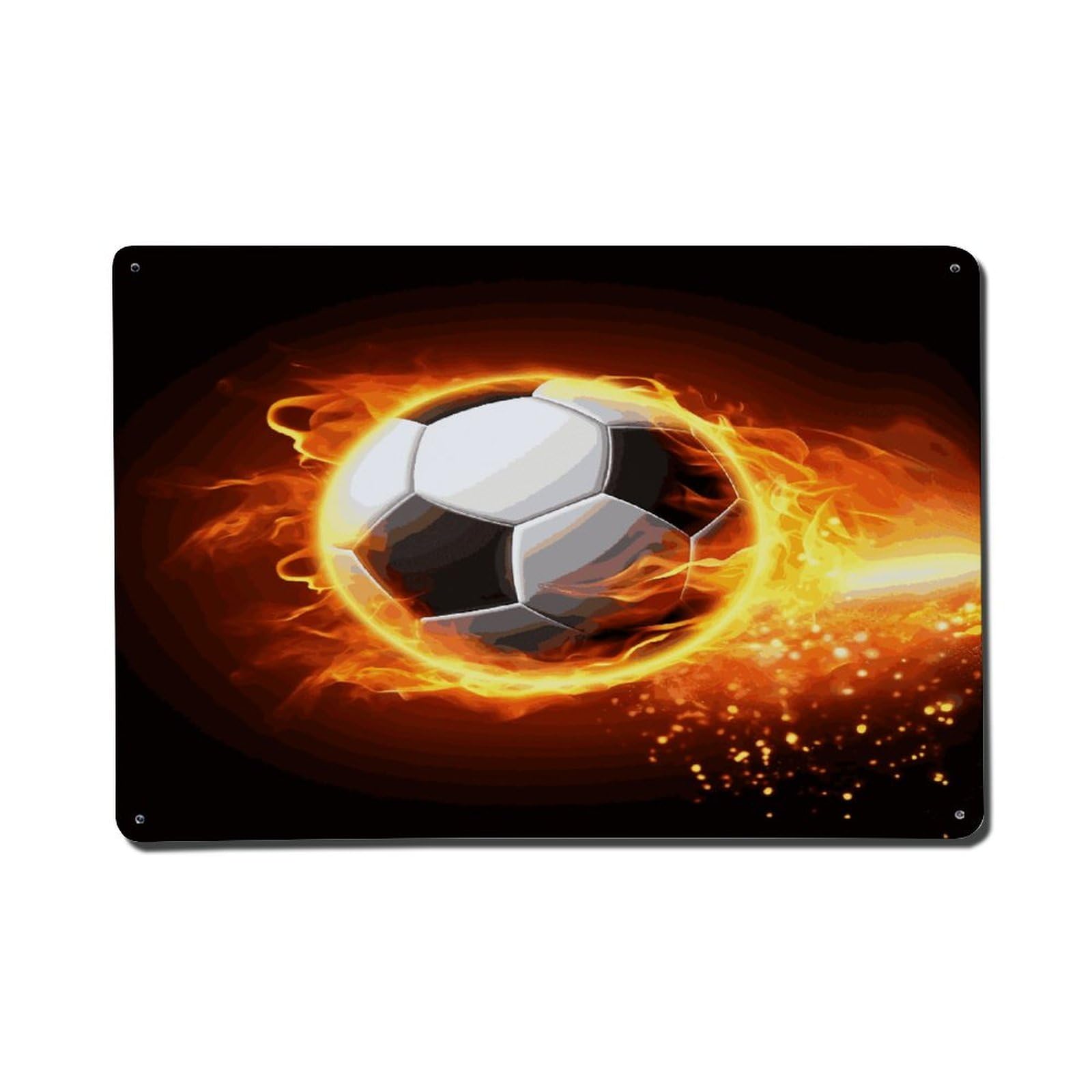 Adfgyerh Style Soccer Flame(1) Metal Signs Funny, Aluminum Tin Sign Indoor Outdoor Decor, Vintage Signs For Home Office Kitchen Bar Cafe Garden Farmhouse Wall Decor