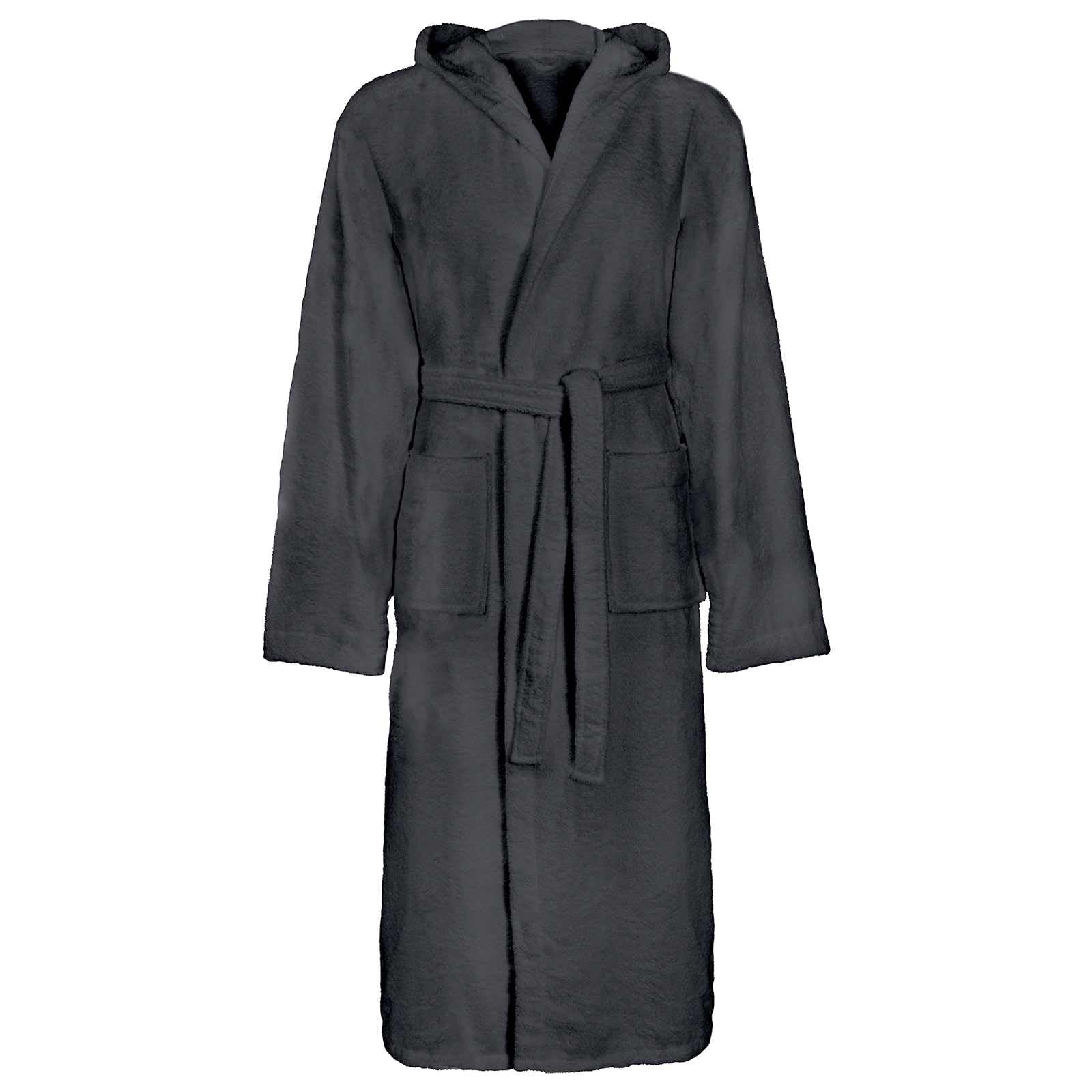 Albornoz KINN antracita de 100% algodón XXL con cinturón ajustable para sauna, spa y hogar, bata suave para un cálido confort y un secado cómodo después del