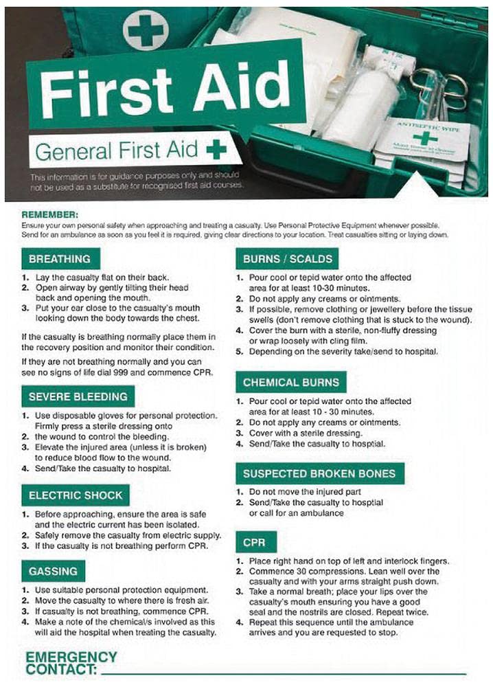 Cartel, 1ST AID WRKPLACE, Laminado, Señales de protección personal, Seguridad del sitio - 55901