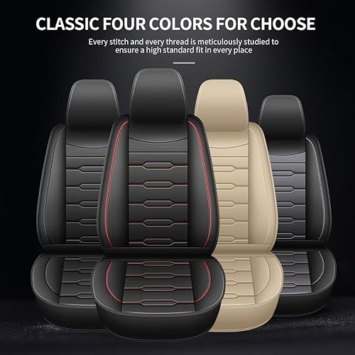 Miniatura 7 de AOMSAZTO Funda de asiento de coche compatible con Hyundai Kona 2018 2019 2020 2021 2022 2023 solo 2 asientos delanteros de cuero protector de cojín