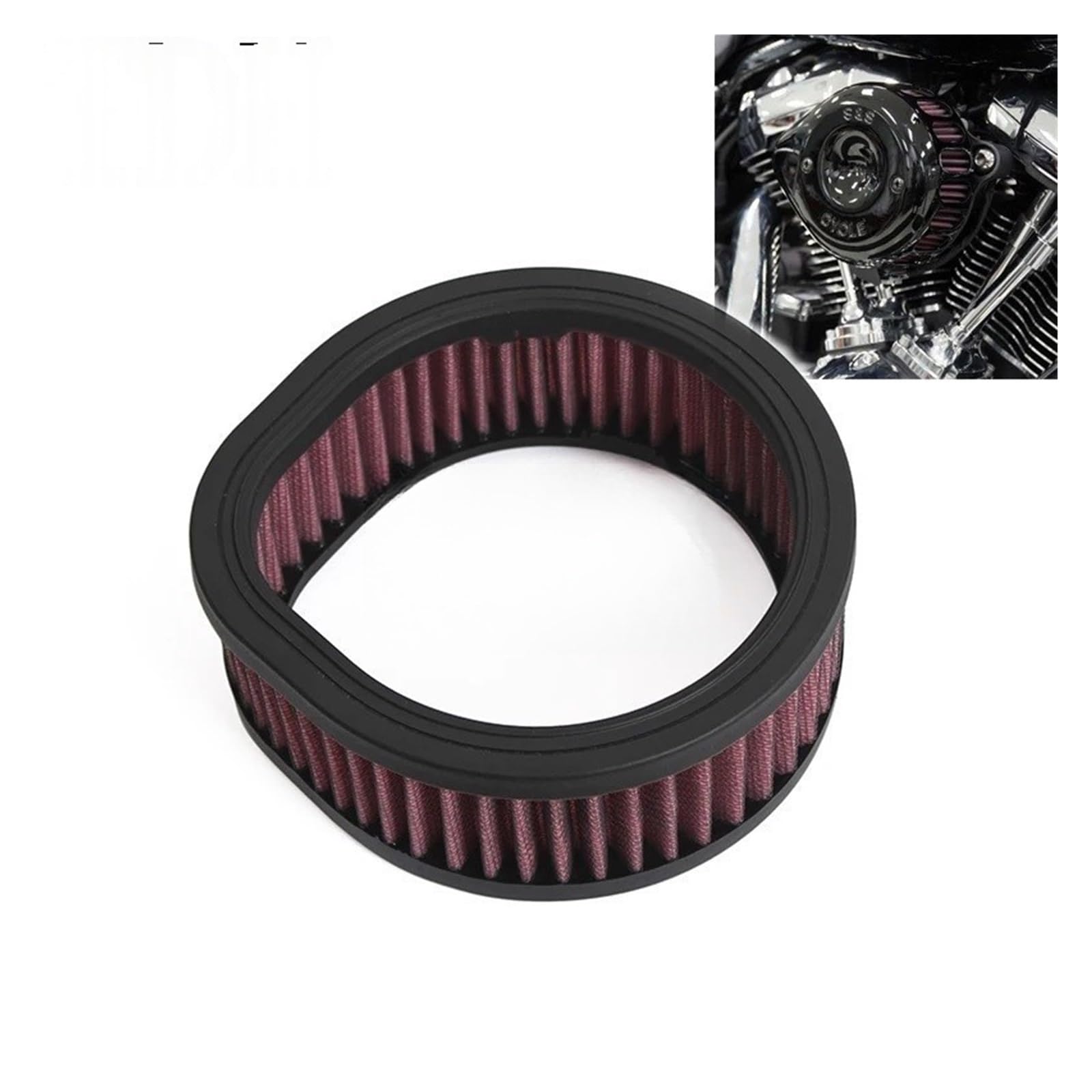 Limpiador Filtro Filtro De Admisión De Filtro De Aire De Repuesto Universal para Motocicleta, Color Rojo, para Modelos para Ha&rley con Carburador Serie E Y G