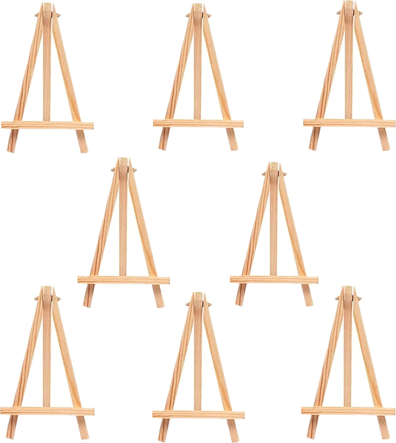 8Pcs Wooden Mini Easel Triangle Frame, Small Tabletop Art Display