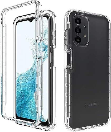 Miniatura 6 de Funda de teléfono para Galaxy A23 4G, SM-A235M con protector de pantalla de vidrio templado, carcasa protectora de cuerpo completo transparente de