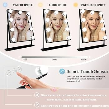 Amazon.com - COOLJEEN Vanity Mirror with Lights, 9 Led Bulbs