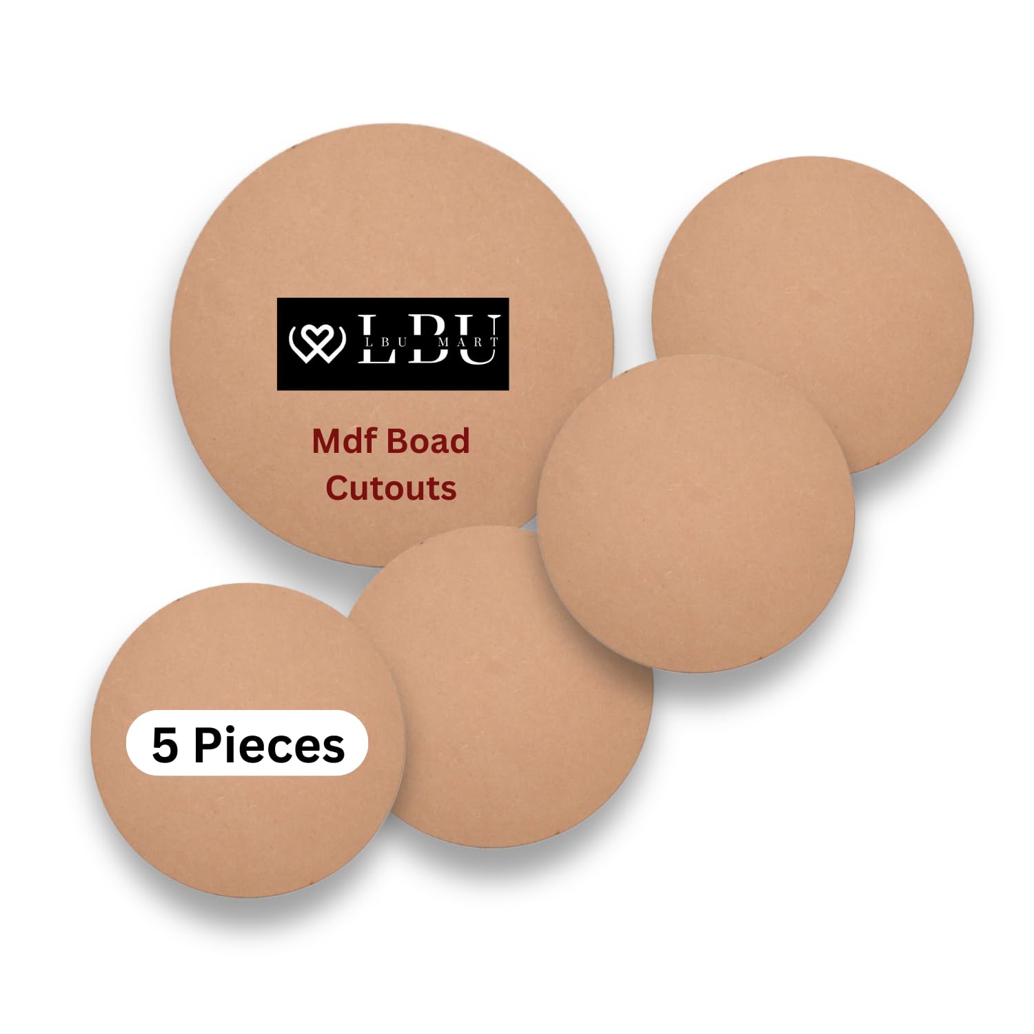 4 Inch Round MDF Board Cutouts 2mm Thick Set of 5 | Premium Circle MDF Slices for Lippan Art, Resin, Mandala Painting, DIY Craft & Home Decor Projects-image-10