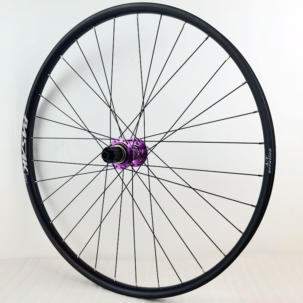 Zestaw kół do roweru górskiego z felgą 26/27,5/29", przednie i tylne koło ze stopu aluminium, 4 uszczelnione łożyska i hamulce tarczowe, 110 x 148 mm, odpowiedni do rowerów z 8-12 biegami