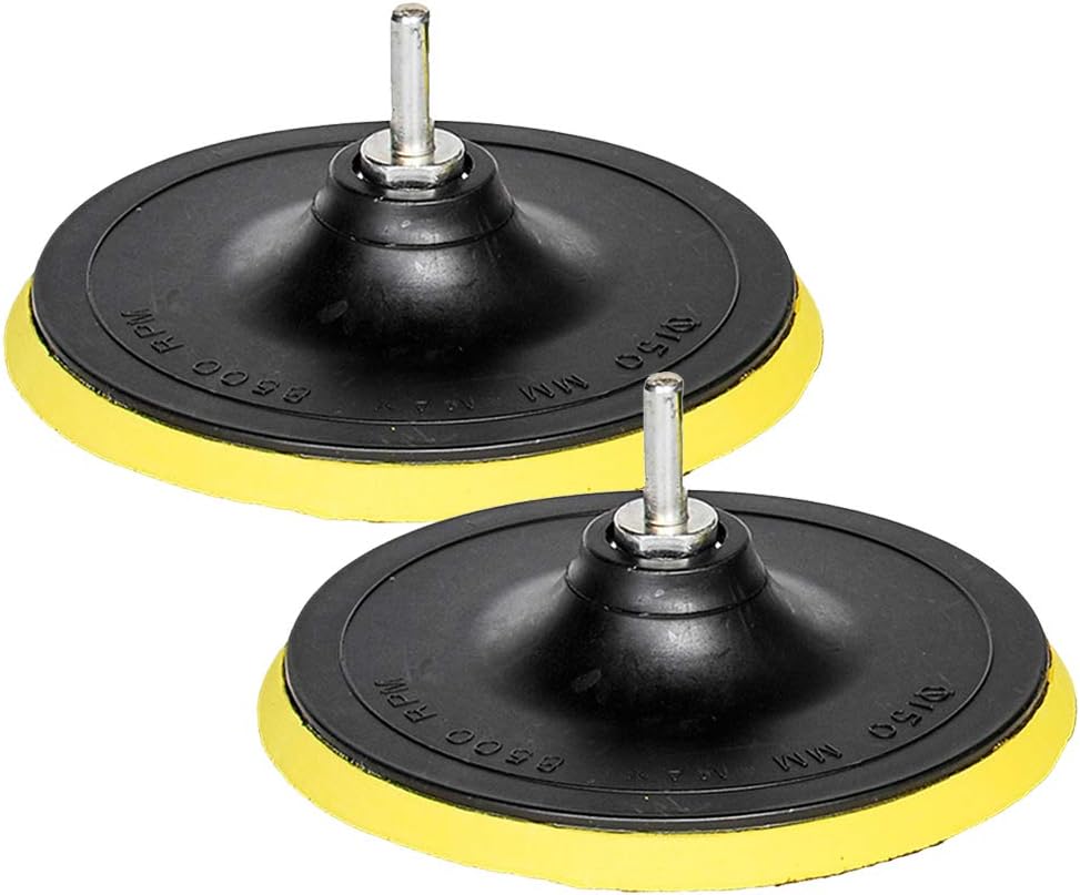 HIFROM 6-Inch/150mm Hook & Loop Backing Pad Orbital Sander Polisher Sanding Pad M14 Drill Adapter (2-Pack)