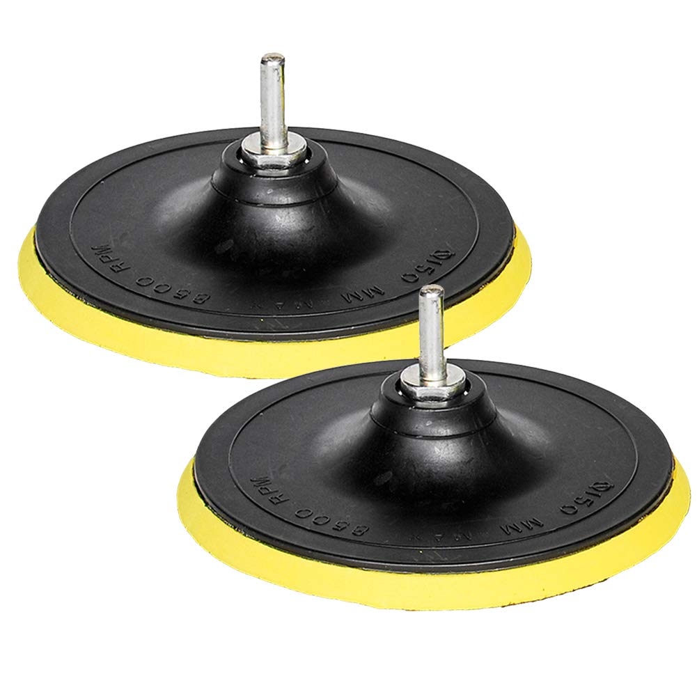 HIFROM 6-Inch/150mm Hook & Loop Backing Pad Orbital Sander Polisher Sanding Pad M14 Drill Adapter (2-Pack)