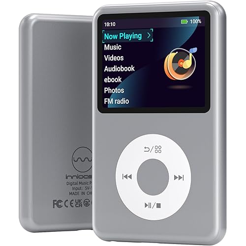 Mp3 Player with Bluetooth Y1 Portable Music Digital Players Supports Playlist Audiobook Video Nice Gadget for Kids Silver