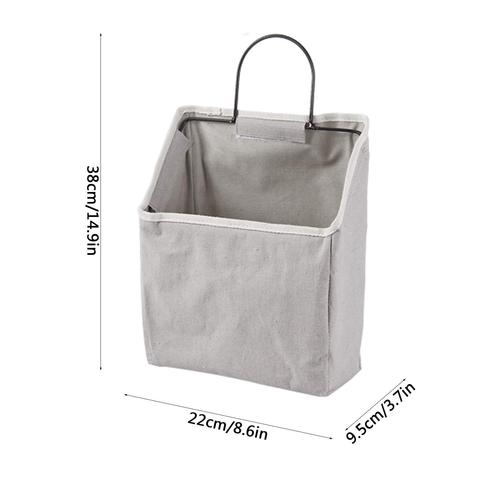 Sac de rangement mural simple à suspendre, sac de rangement en toile, sac simple, organisateur suspendu pour porte de placard avec poche tridimensionnelle, blanc/gris (couleur : blanc, style : A) (g