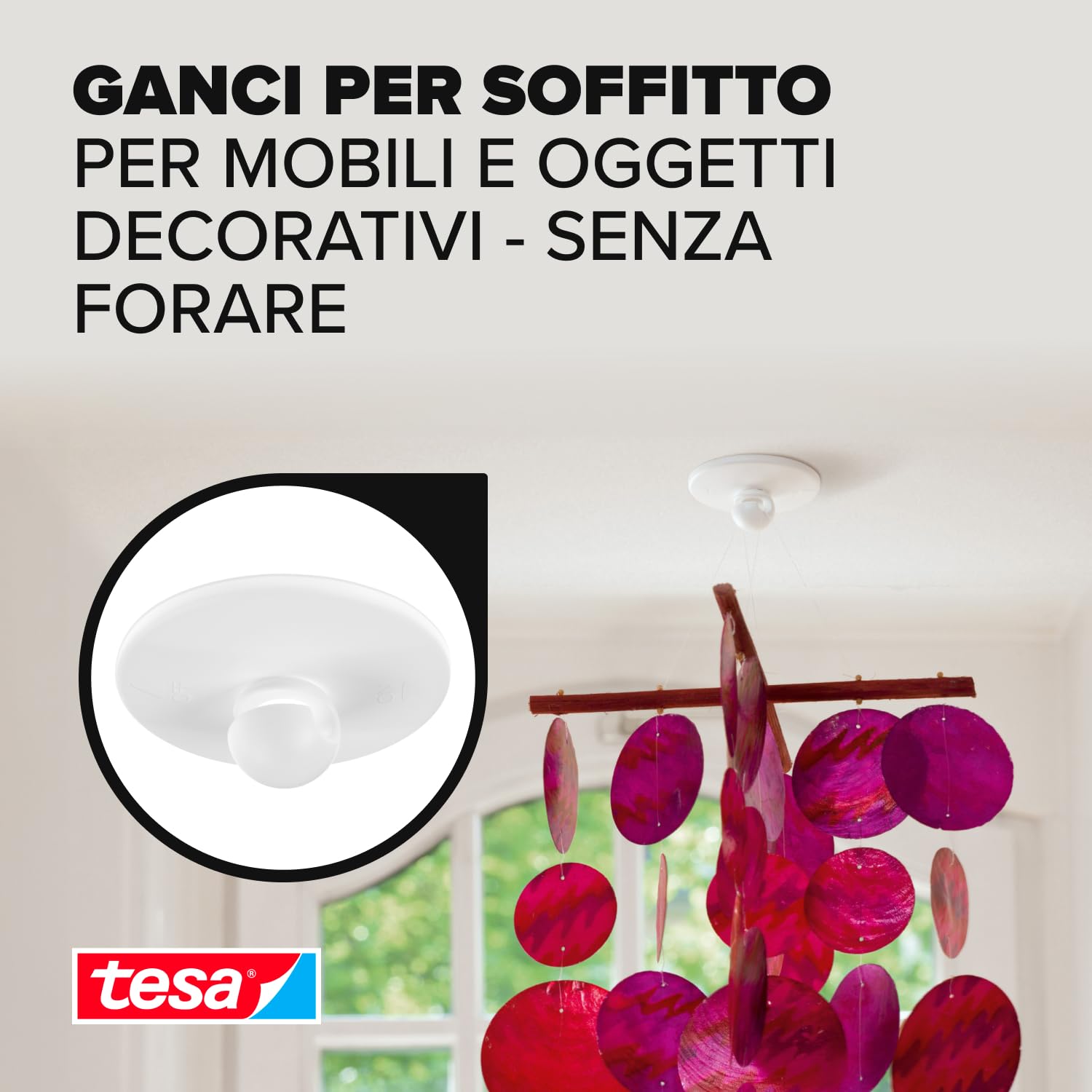 tesa Gancio A Soffitto Bianco 13 x 120 x 140 mm