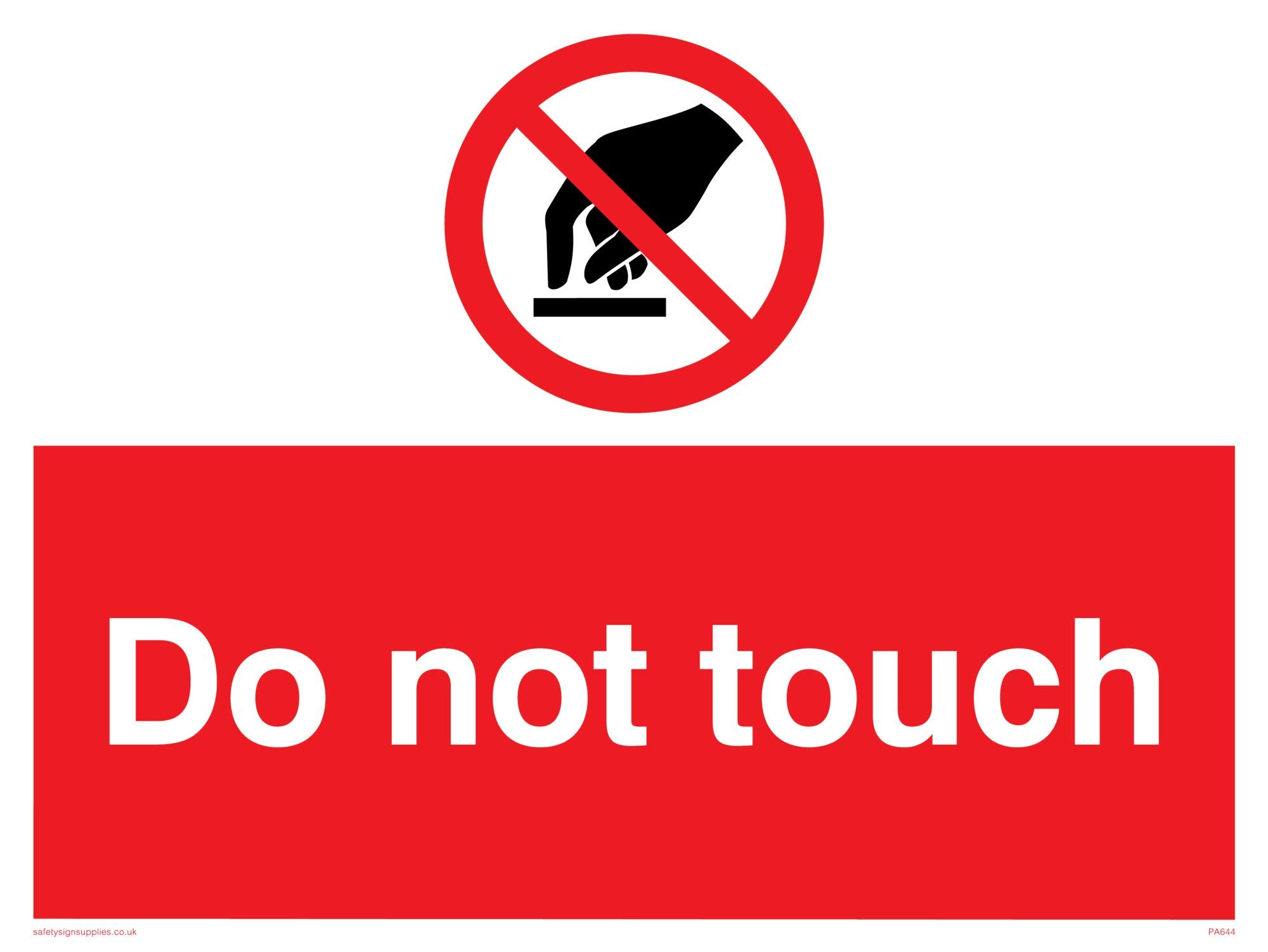 Viking Signs PA644-A3L-AC "Do Not Touch" Sign, Aluminium Composite, 300 mm H x 400 mm W