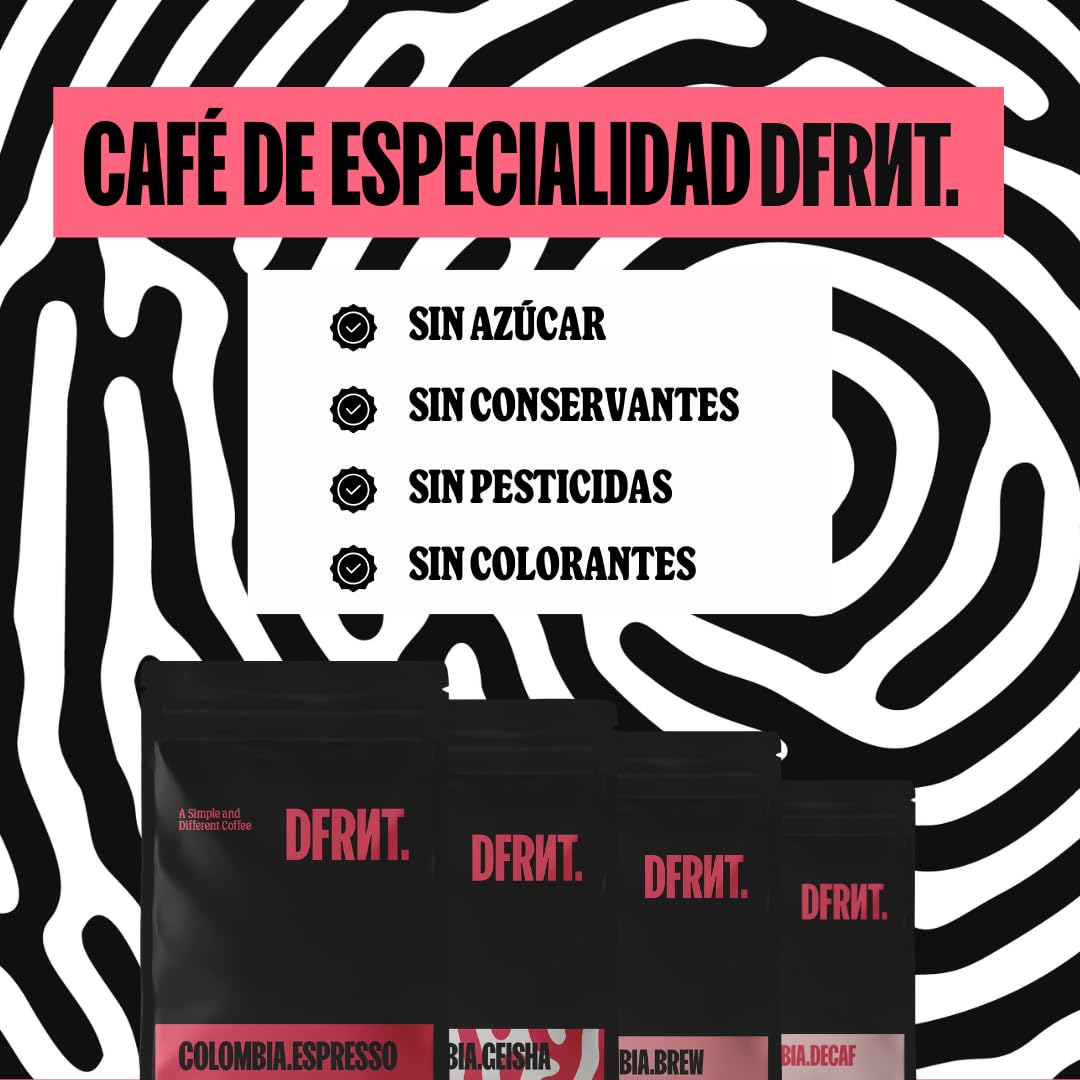 DFRNT. Etiopía Heirloom 2Kg – Café de Especialidad en Grano (86 Puntos SCA) – Specialty Coffee 100% Arábica – Notas Cítricos, Limón y Chocolate – Ideal para Espresso – Tueste Reciente en España